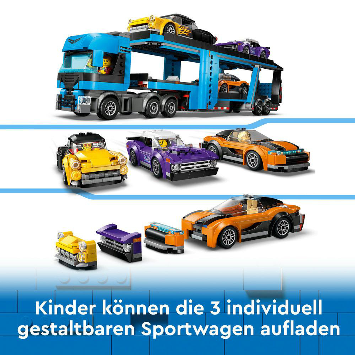 Klocki LEGO Car Transporter Truck with Sports Cars Wielobarwny