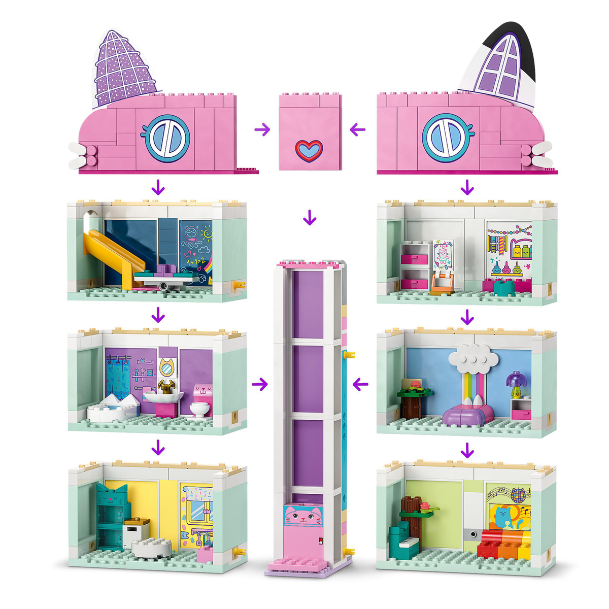 Klocki LEGO 10788 GABBY'S DOLLHOUSE KOCI DOMEK GABI Wielokolorowe