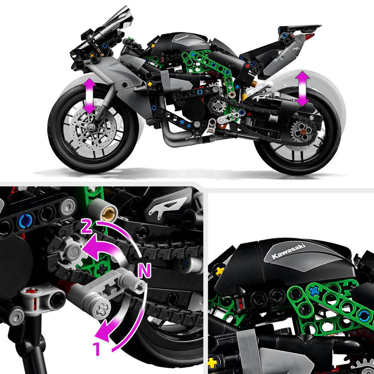 Klocki LEGO Technic 42170 Motocykl Kawasaki Ninja H2R Wielobarwny