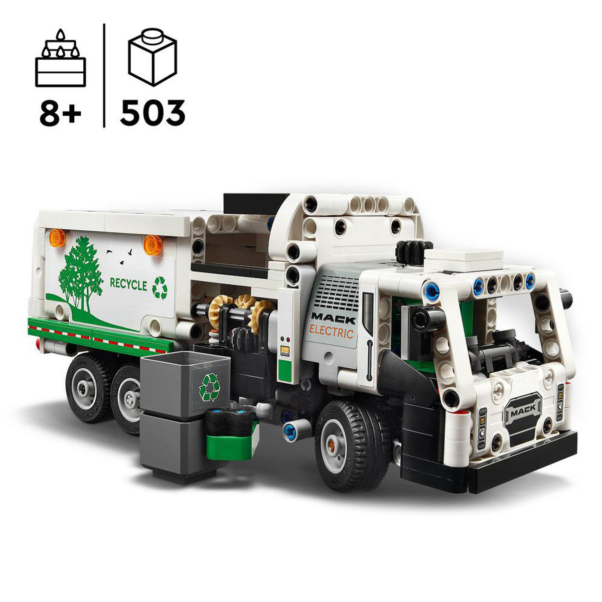 Klocki LEGO 42167 TECHNIC ŚMIECIARKA MACK LR ELECTRIC Wielokolorowe