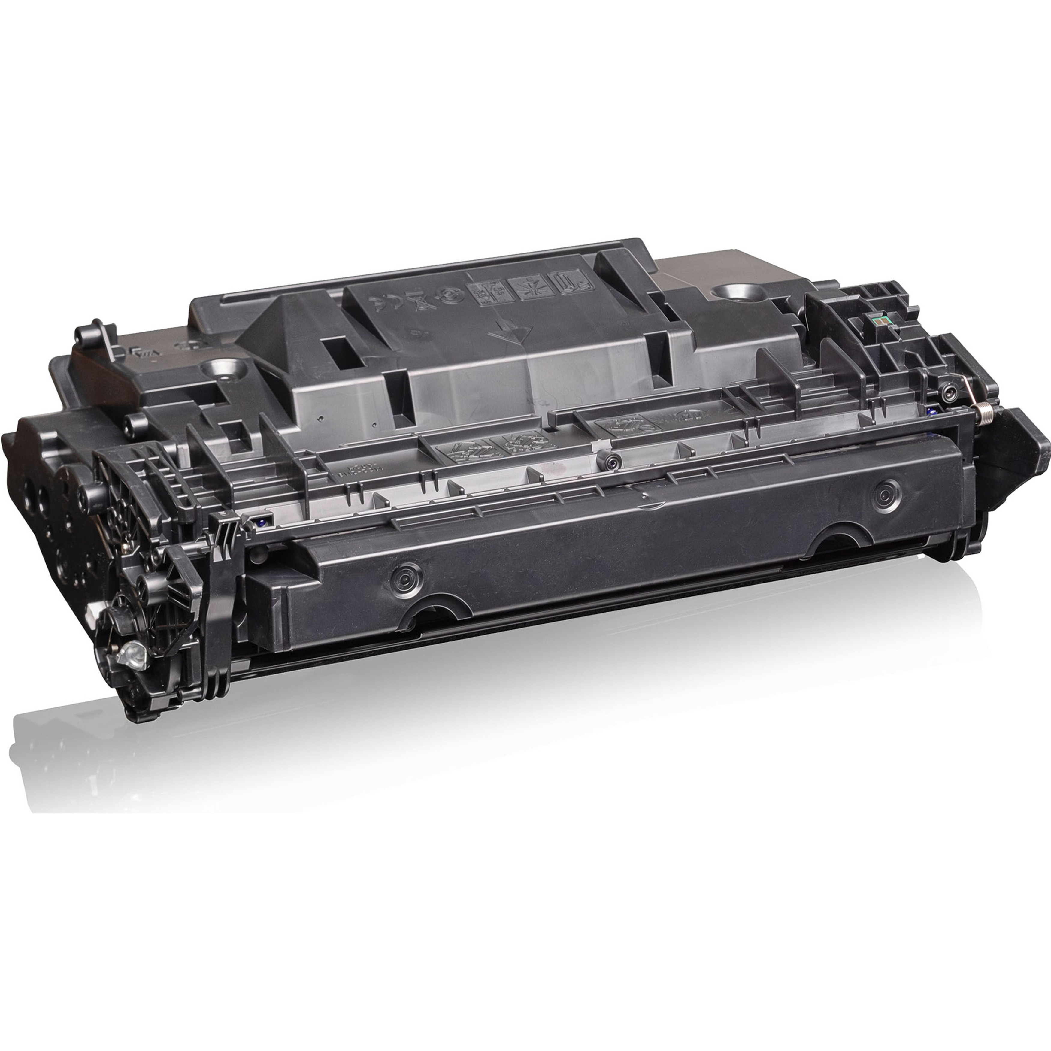 Czarny wkład atramentowy na białym tle. Wkład ma złożony kształt.