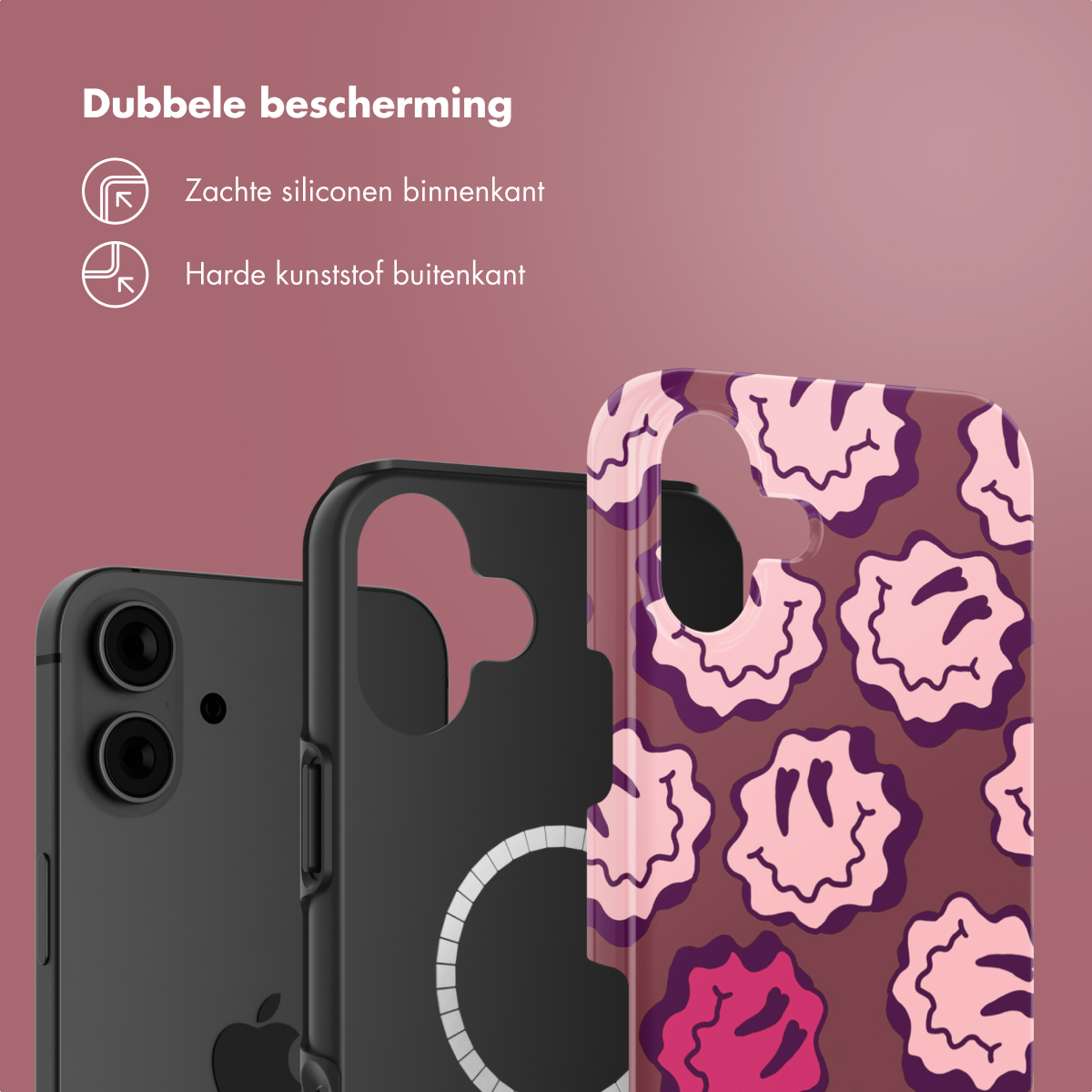 SELENCIA Vivid Backcover met MagSafe adatta per Apple iPhone 16 Cover per iPhone 16, Rosa, Viola, Marrone