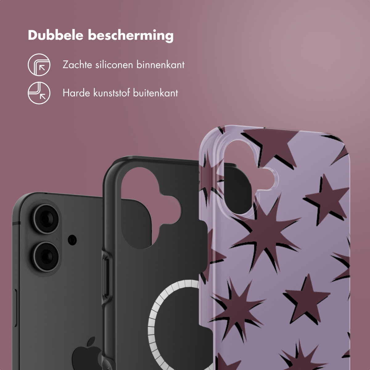 SELENCIA Vivid Backcover met MagSafe adatta per Apple iPhone 16 Cover per iPhone 16, Viola, Marrone scuro
