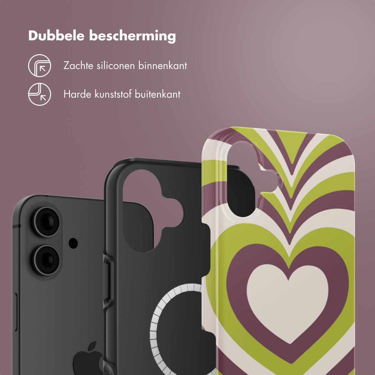 SELENCIA Vivid Backcover met MagSafe adatta per Apple iPhone 16 Cover per iPhone 16, Verde, Viola, Crema