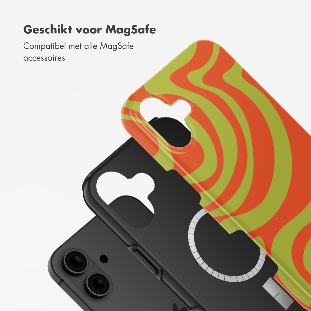 SELENCIA Vivid Backcover met MagSafe adatta per Apple iPhone 16 Cover per iPhone 16, Arancione, Verde