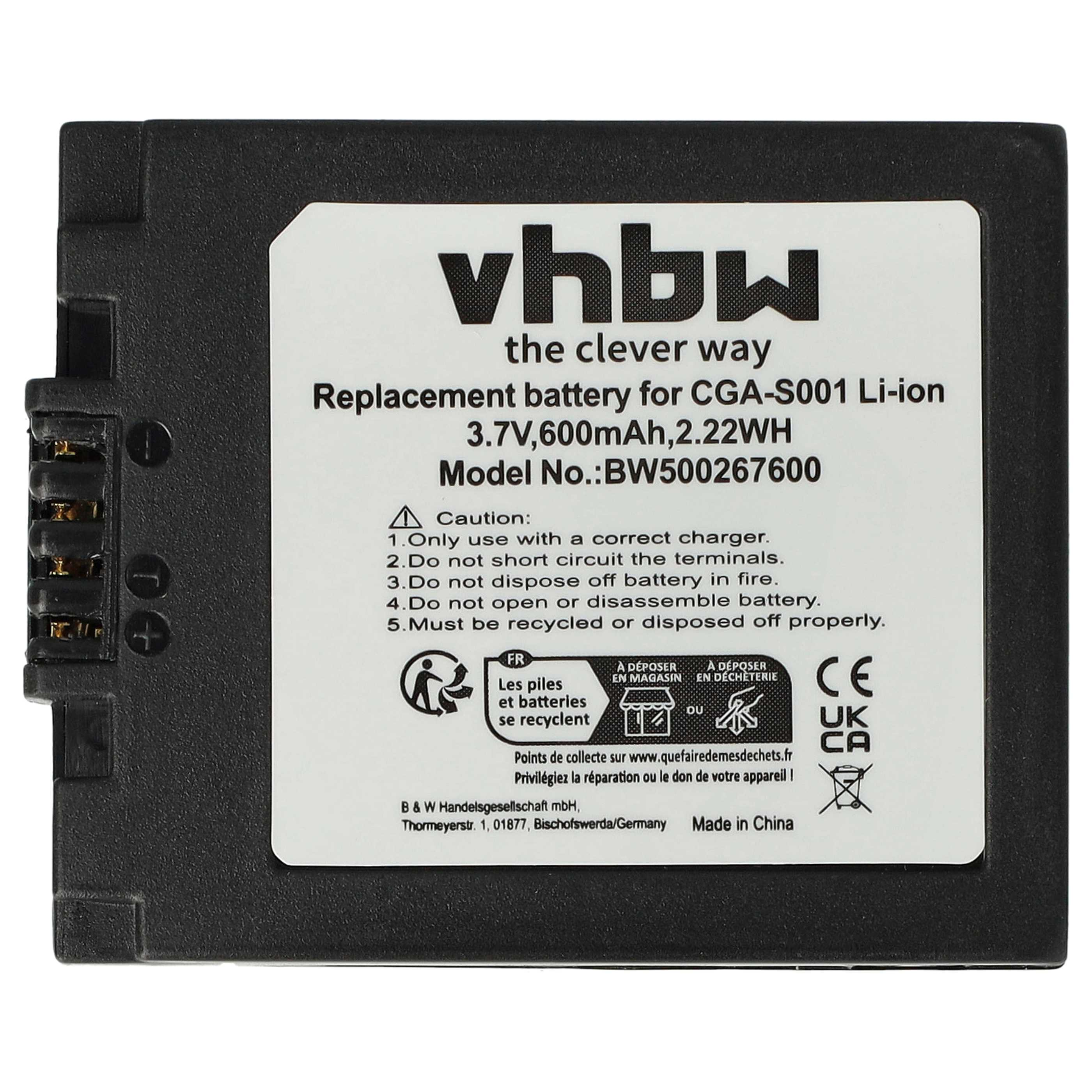 Schwarz-weiß-Akkupack mit Text. Der Text enthält 'Ersatzbatterie' und andere Details. Enthält Sicherheitssymbole.