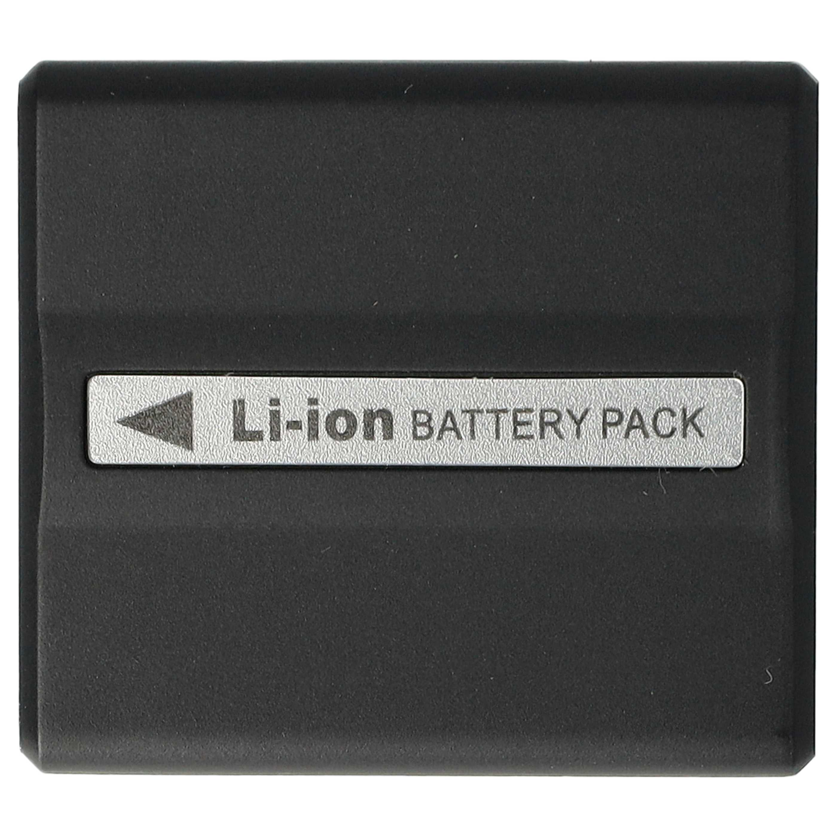 Ein schwarzes Li-Ionen-Akkupack mit einem silbernen Etikett. Auf dem Etikett steht: Li-Ionen-AKKUPACK.