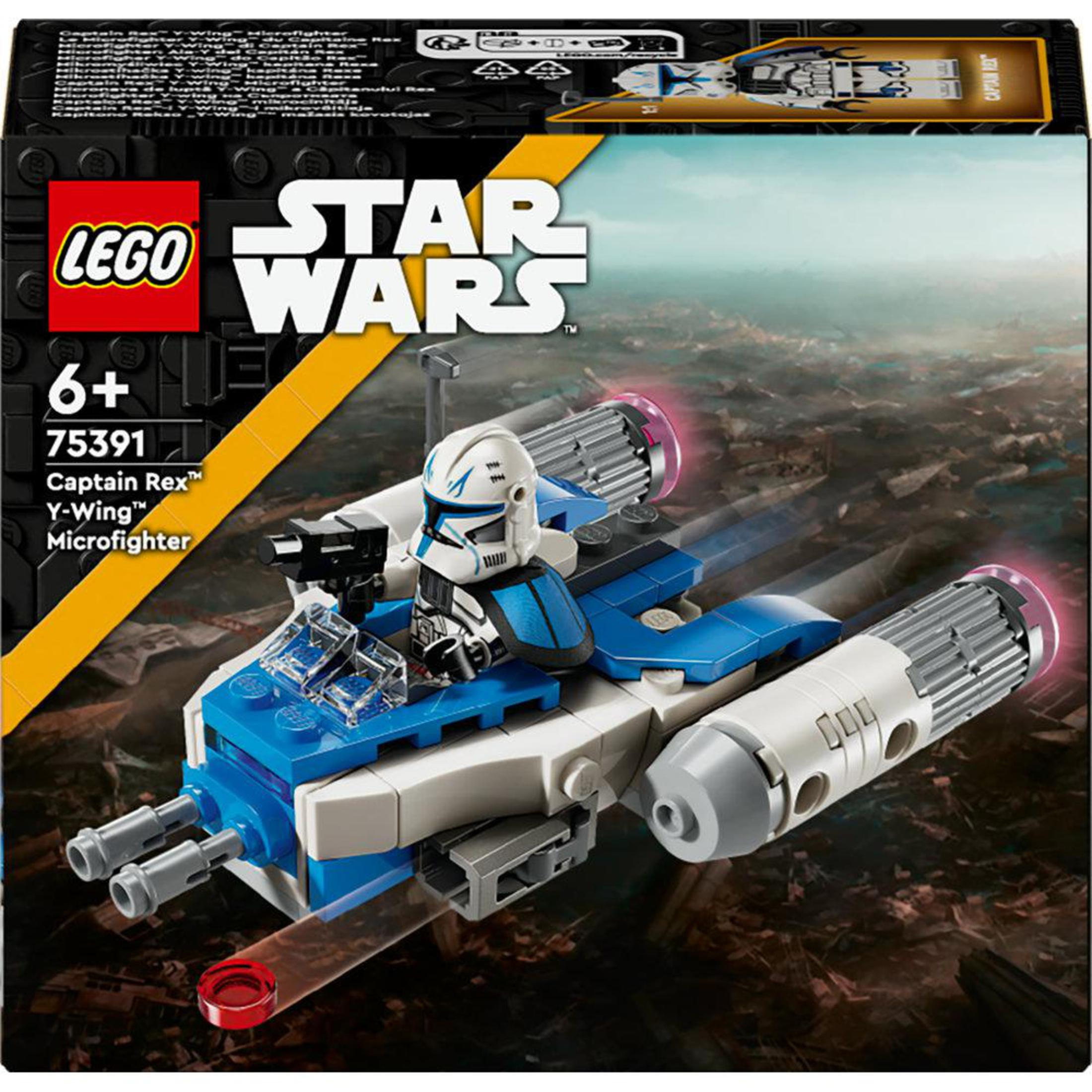 Lego Star Wars seti kutusu, Y-Wing Microfighter, bir minifigür ve uzay gemisi ile.