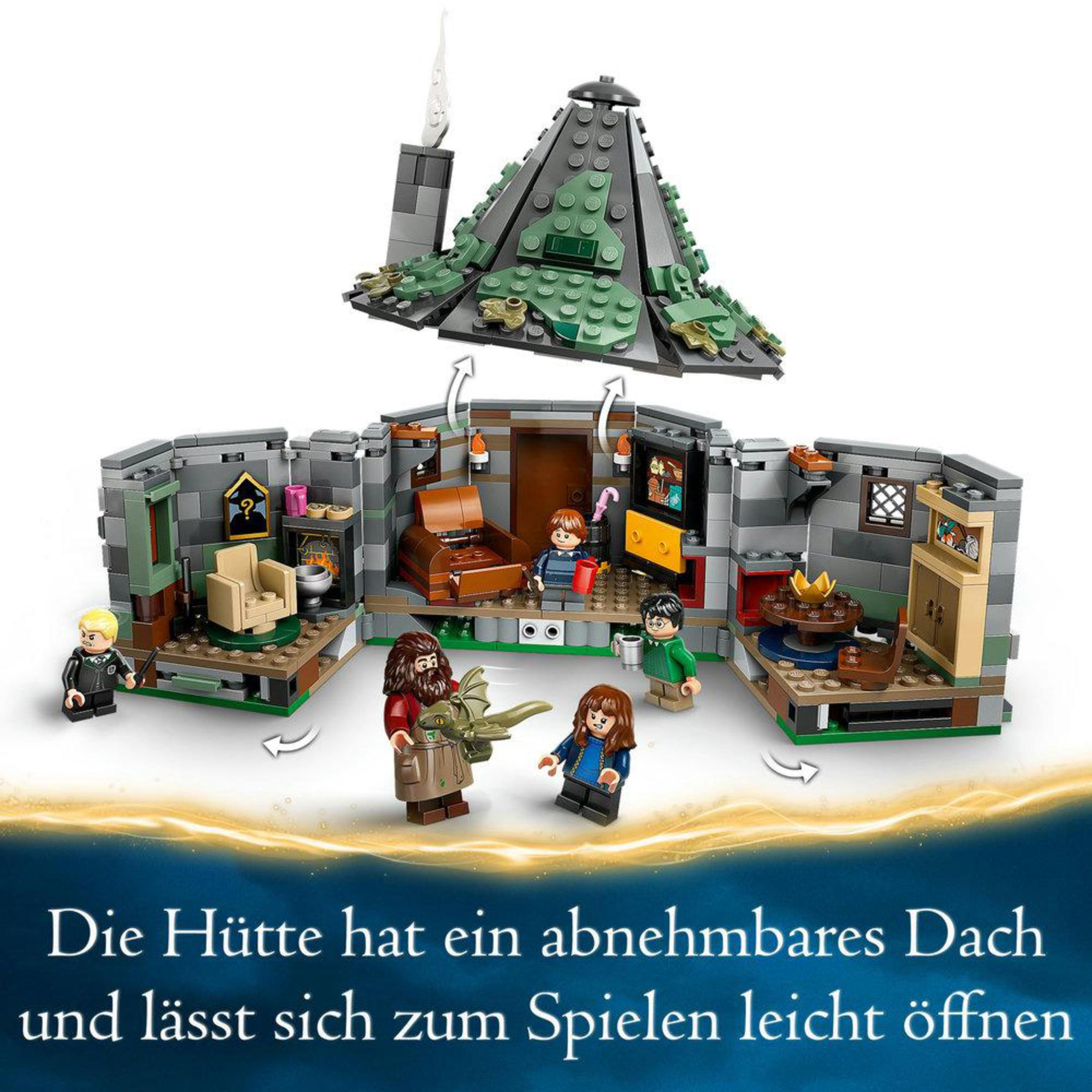Zestaw Lego Harry Potter z figurkami i budynkiem.