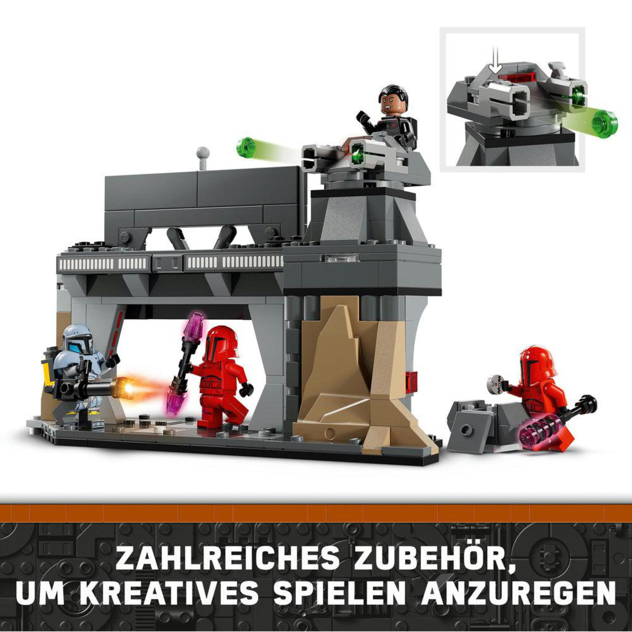 Zestaw Lego z figurkami. Tło zawiera tekst Lego i trochę tekstu po niemiecku.