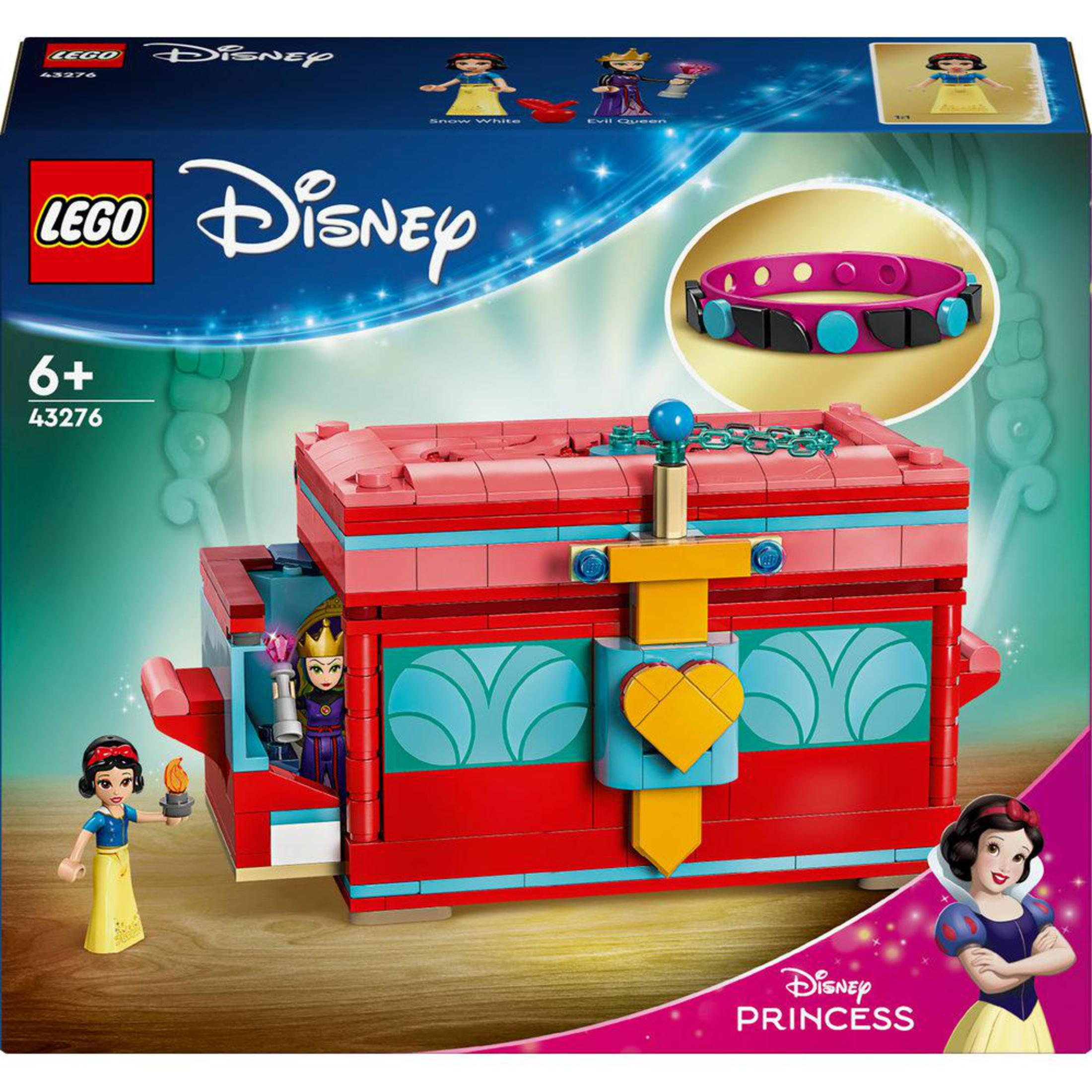 Pudełko zestawu Lego Disney Princess z postaciami Królewny Śnieżki i Złej Królowej.