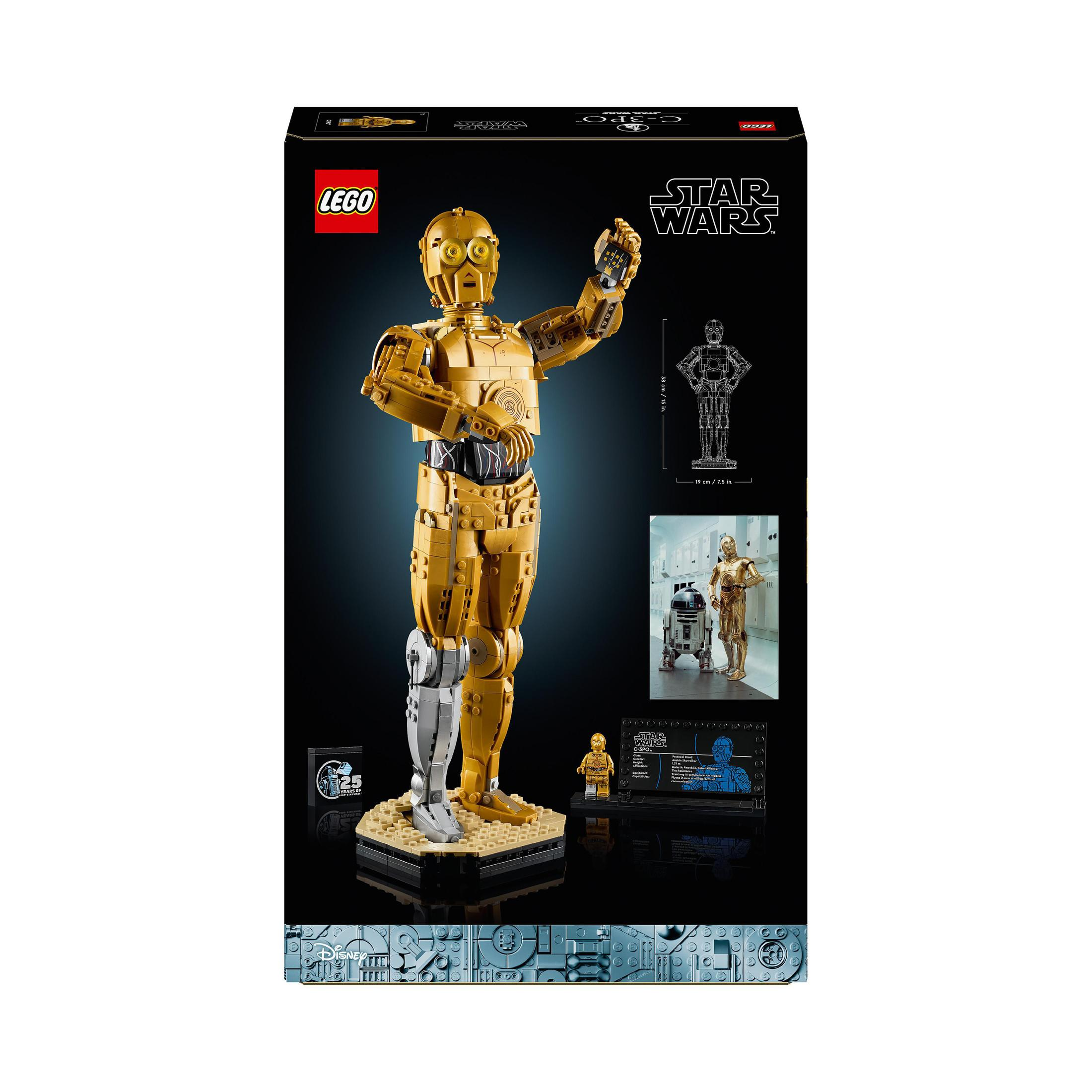 Pudełko LEGO Star Wars C-3PO. Pudełko zawiera figurkę C-3PO.