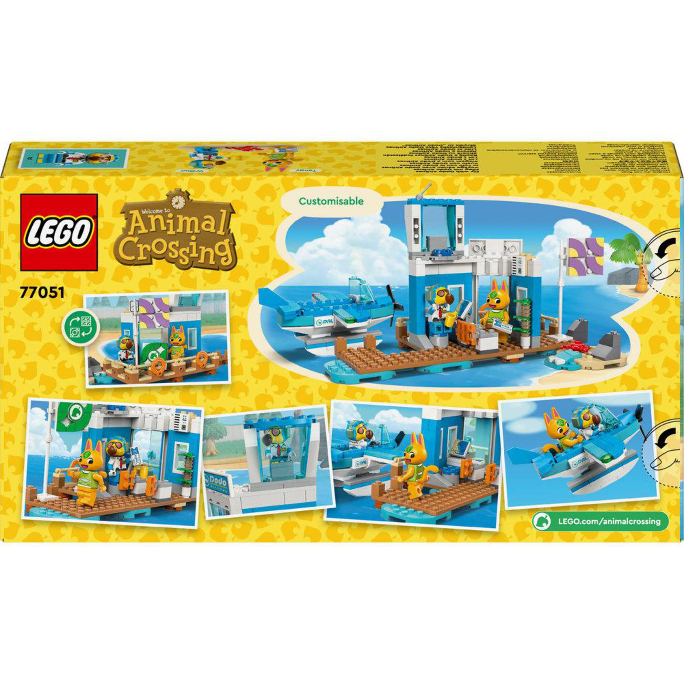 Lego Animal Crossing Set mit Dock, Boot und Figuren.