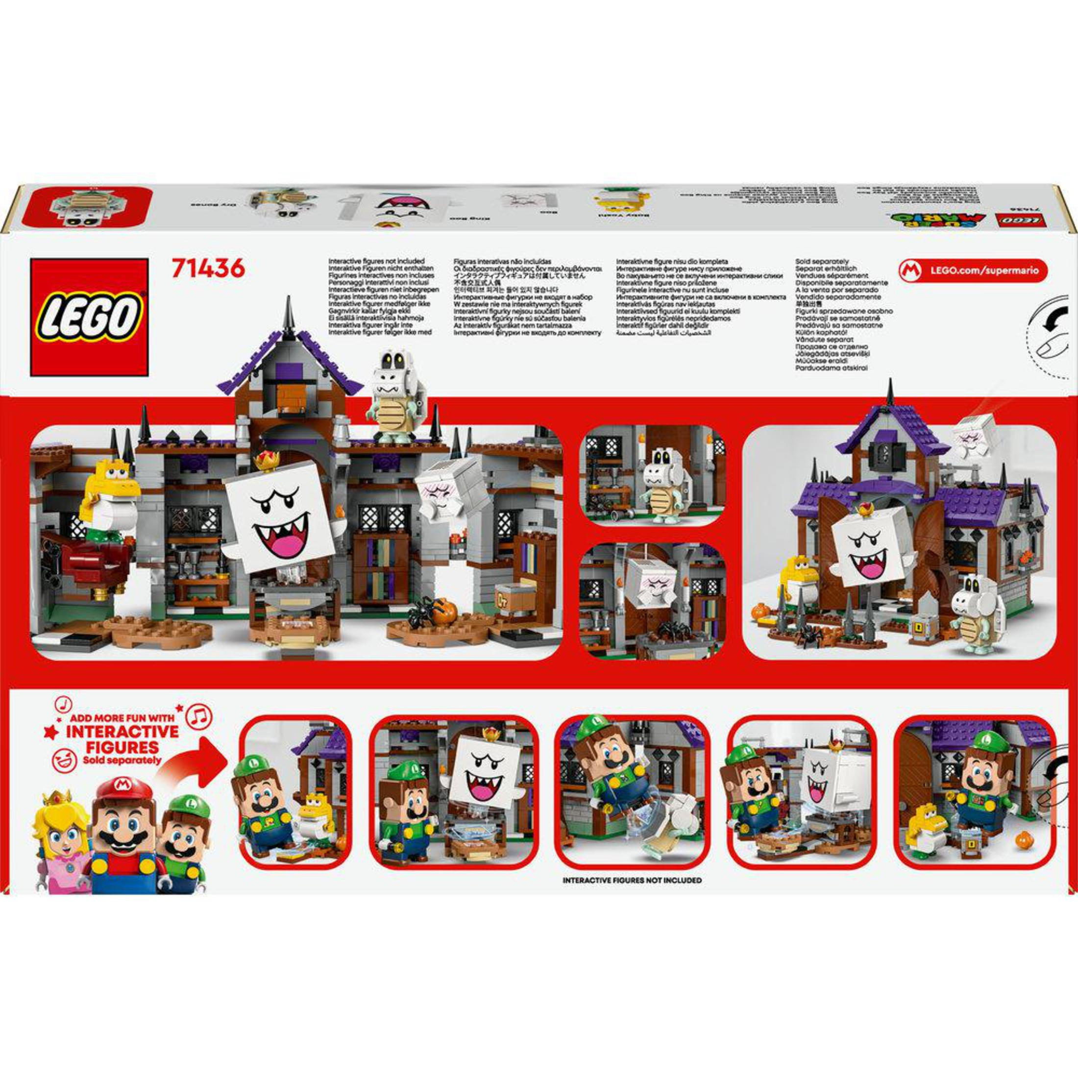 Perili ev sahnesi olan Lego set kutusu. Figürler ve bir ev içerir.