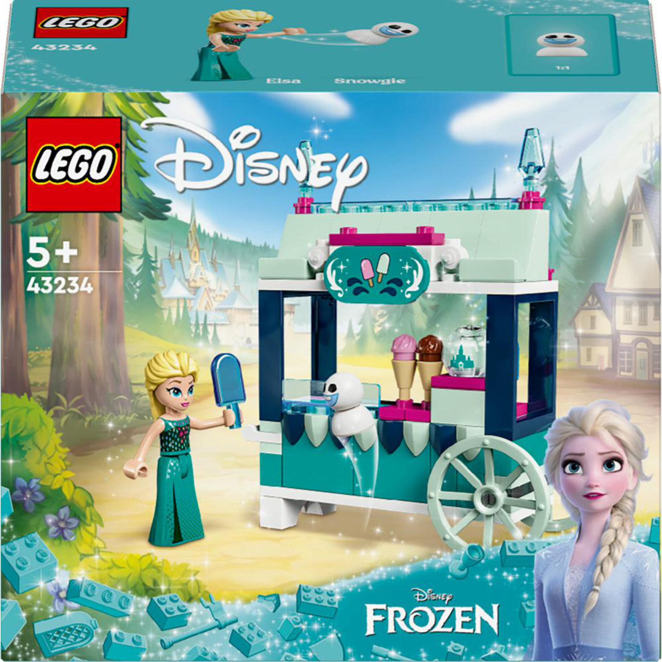 Lego Disney Frozen Set mit Elsa, einem Snowgie und einem Eiswagen. Enthält eine Lego-Figur von Elsa.