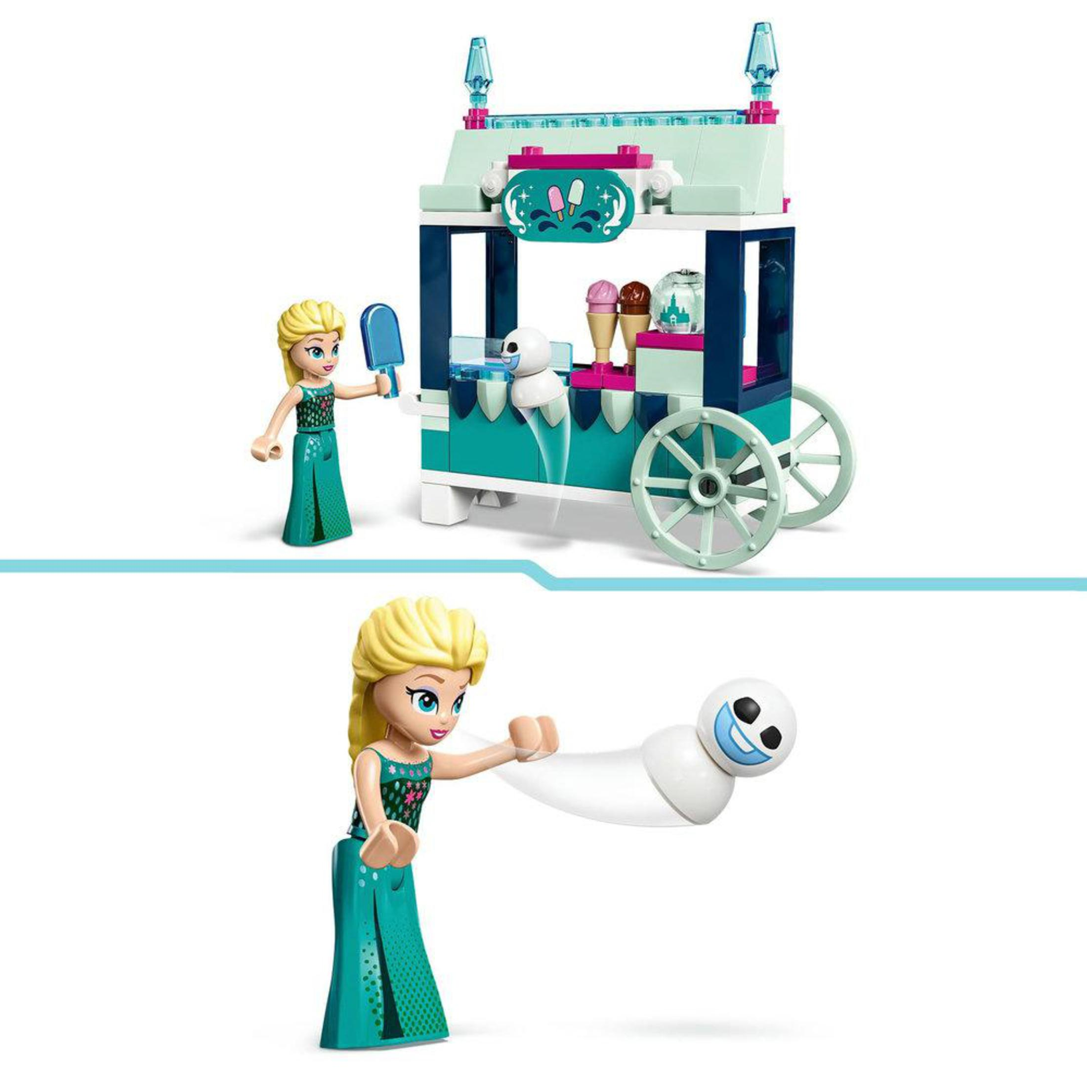 Lego-Set mit einem Frozen-Eisstand mit Elsa-Minifigur.