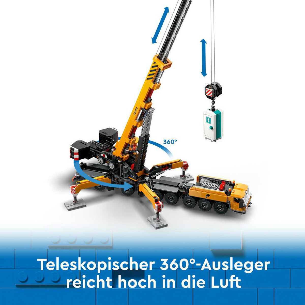 Juego de construcción - LEGO City Grúa de Obra Móvil Amarilla Set de construcción de juguete, regalo para niños 60409, edad recomendada: 9 año(s), 1116 piezas