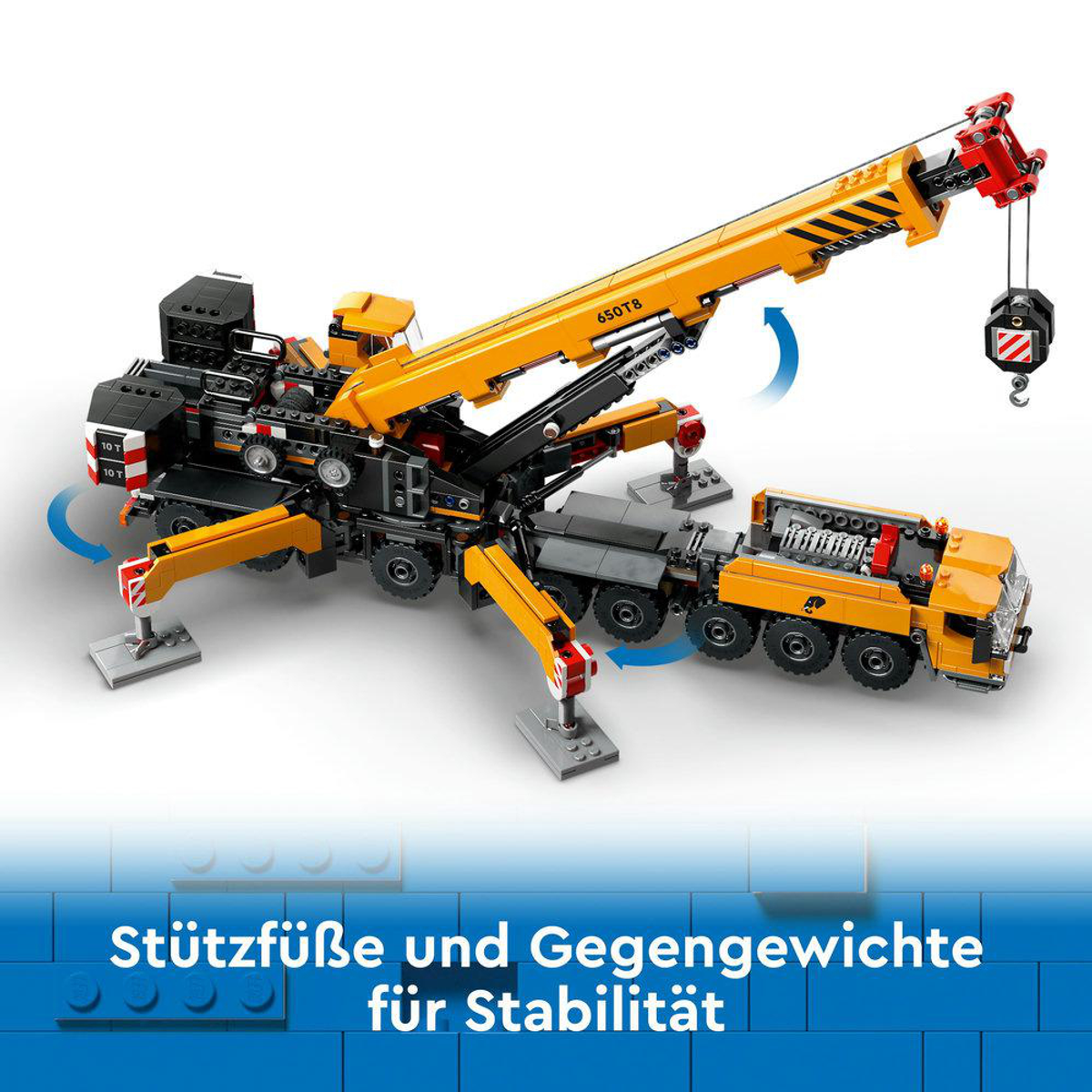 Juego de construcción - LEGO City Grúa de Obra Móvil Amarilla Set de construcción de juguete, regalo para niños 60409, edad recomendada: 9 año(s), 1116 piezas