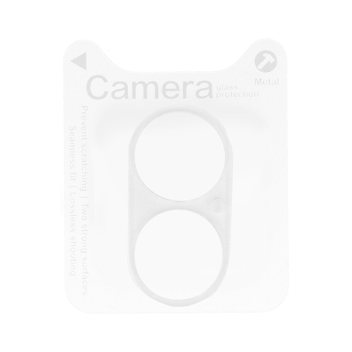 Protezione lente fotocamera con sfondo bianco.