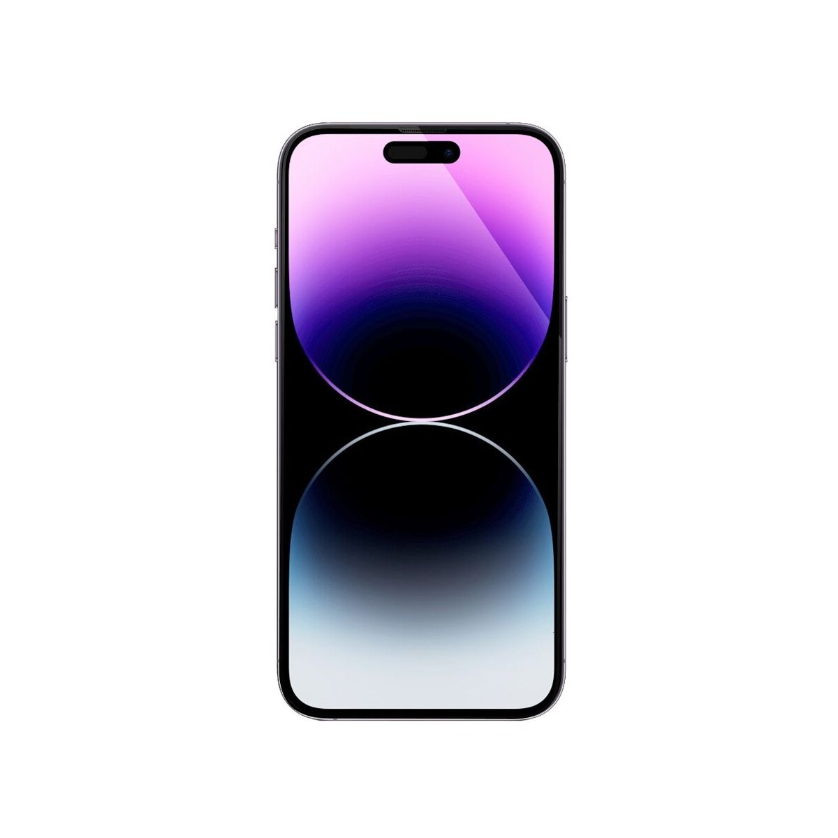 Uno smartphone moderno con uno schermo viola e nero.