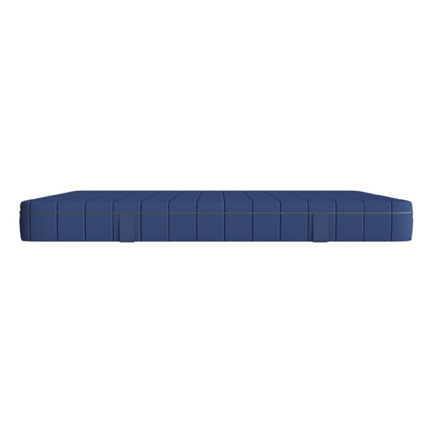 Un disco duro externo azul, rectangular, con superficie acanalada.