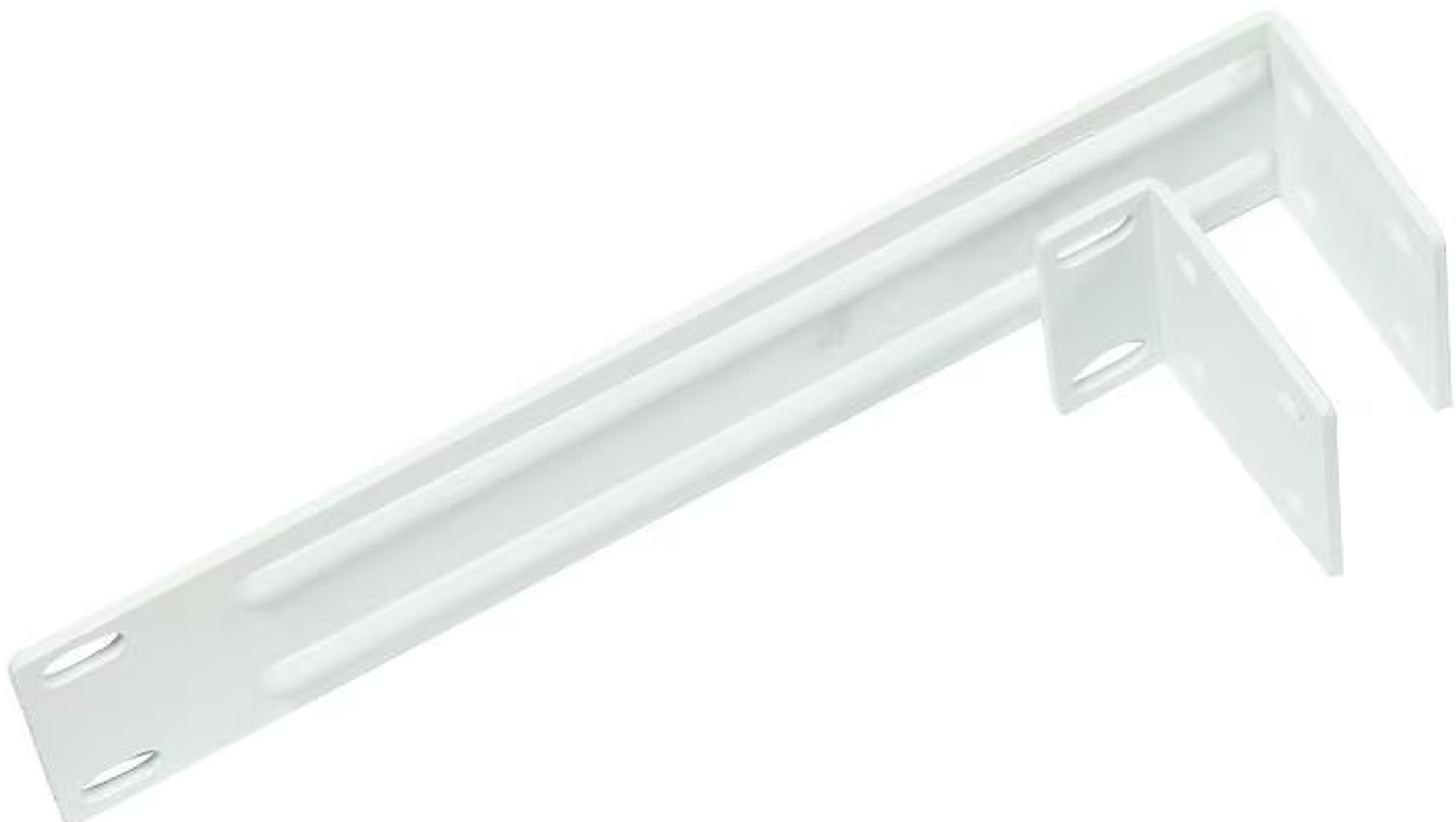 Deux équerres de fixation d'étagère en métal blanc en L.