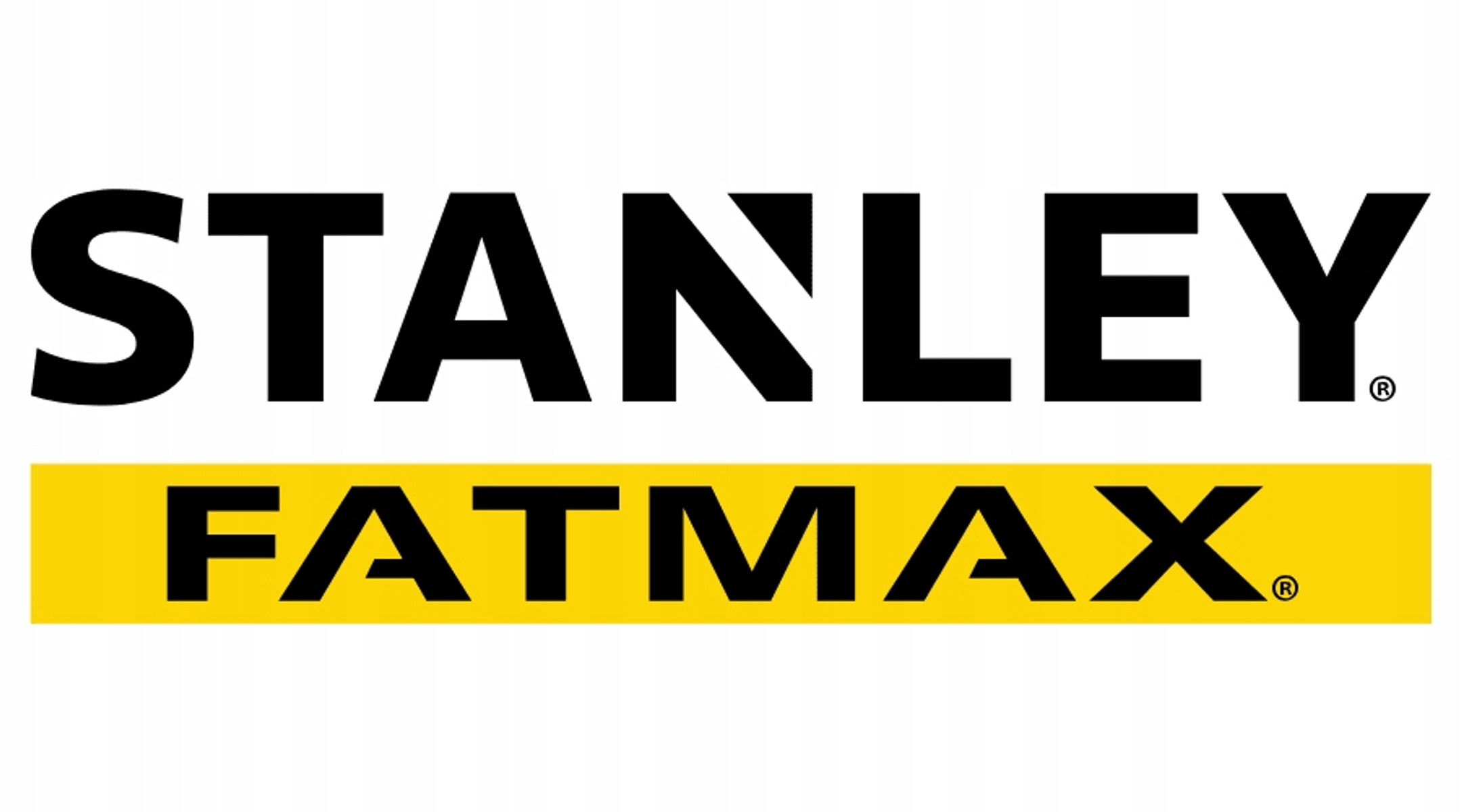 El logotipo de Stanley Fatmax es negro sobre un fondo amarillo.