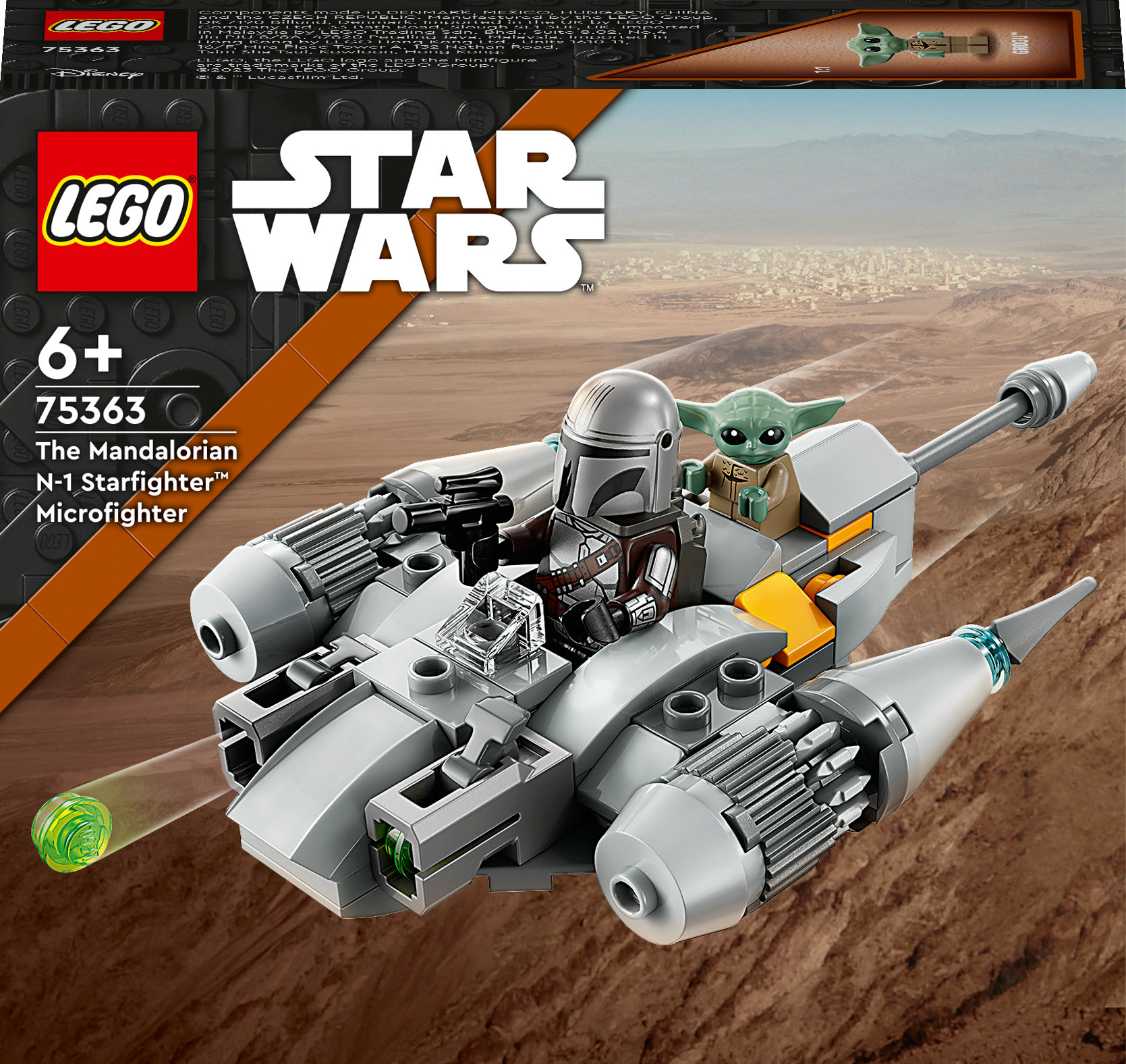 Ein Lego Star Wars Set zeigt einen Mandalorianischen N-1 Starfighter Microfighter.