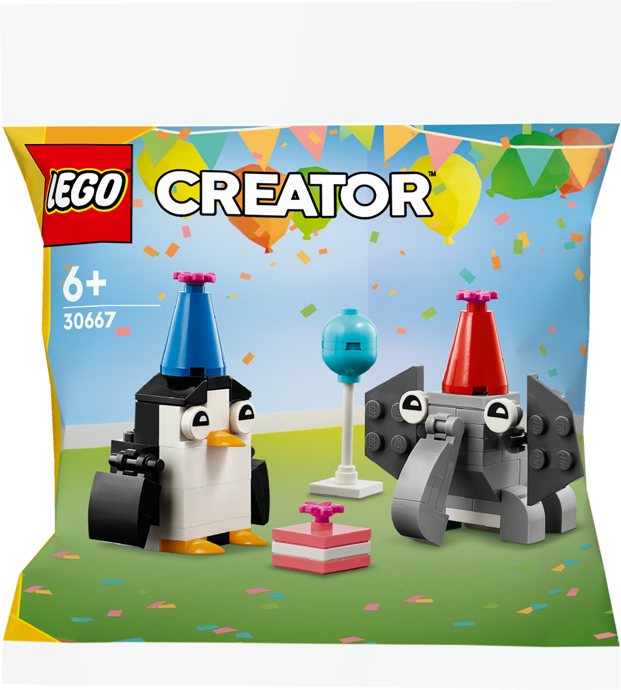 Lego Creator seti: bloklardan yapılmış bir penguen ve bir fil.