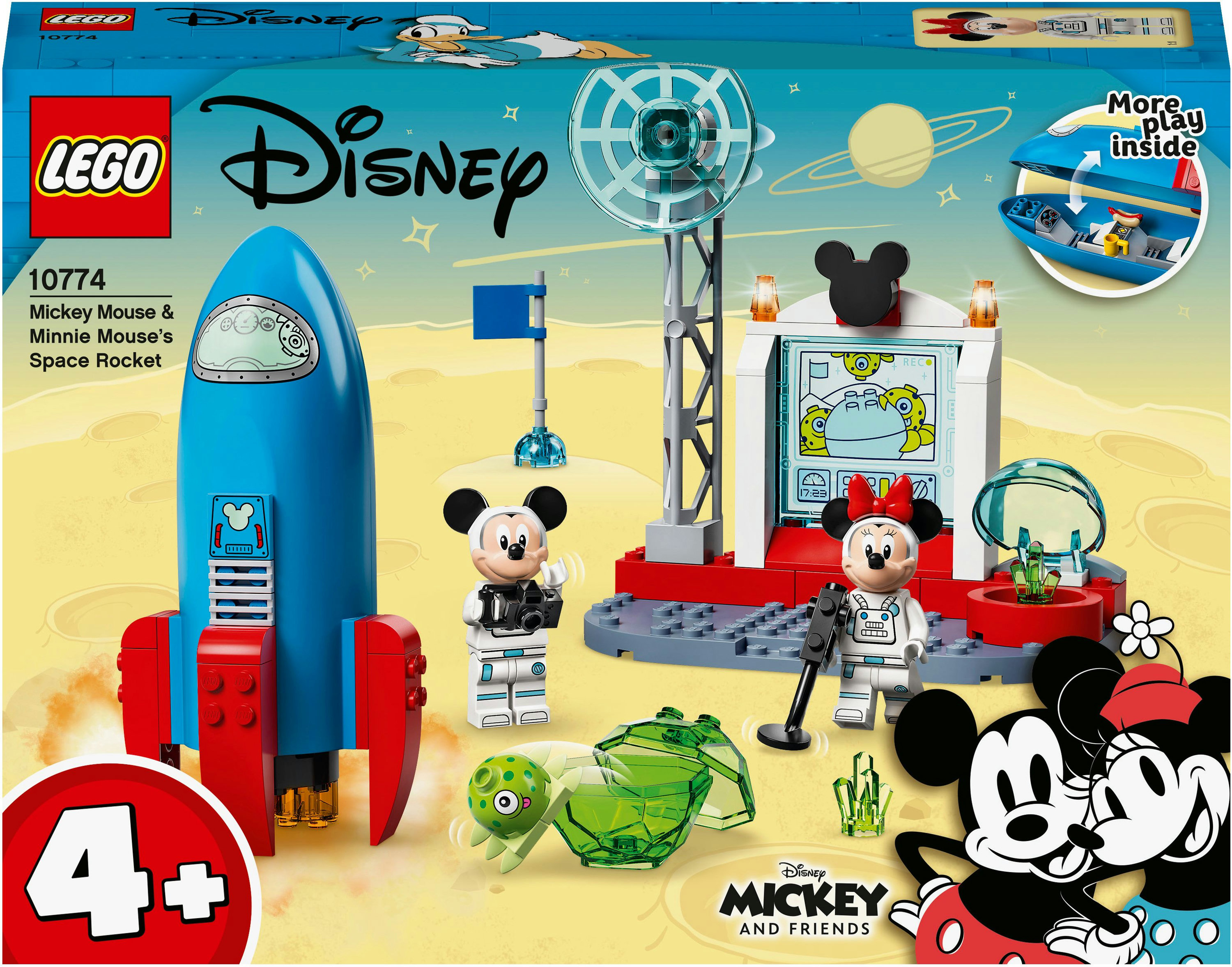 LEGO Disney Set mit Mickey Mouse & Minnie Mouse's Space Rocket, mit Figuren und Rakete.