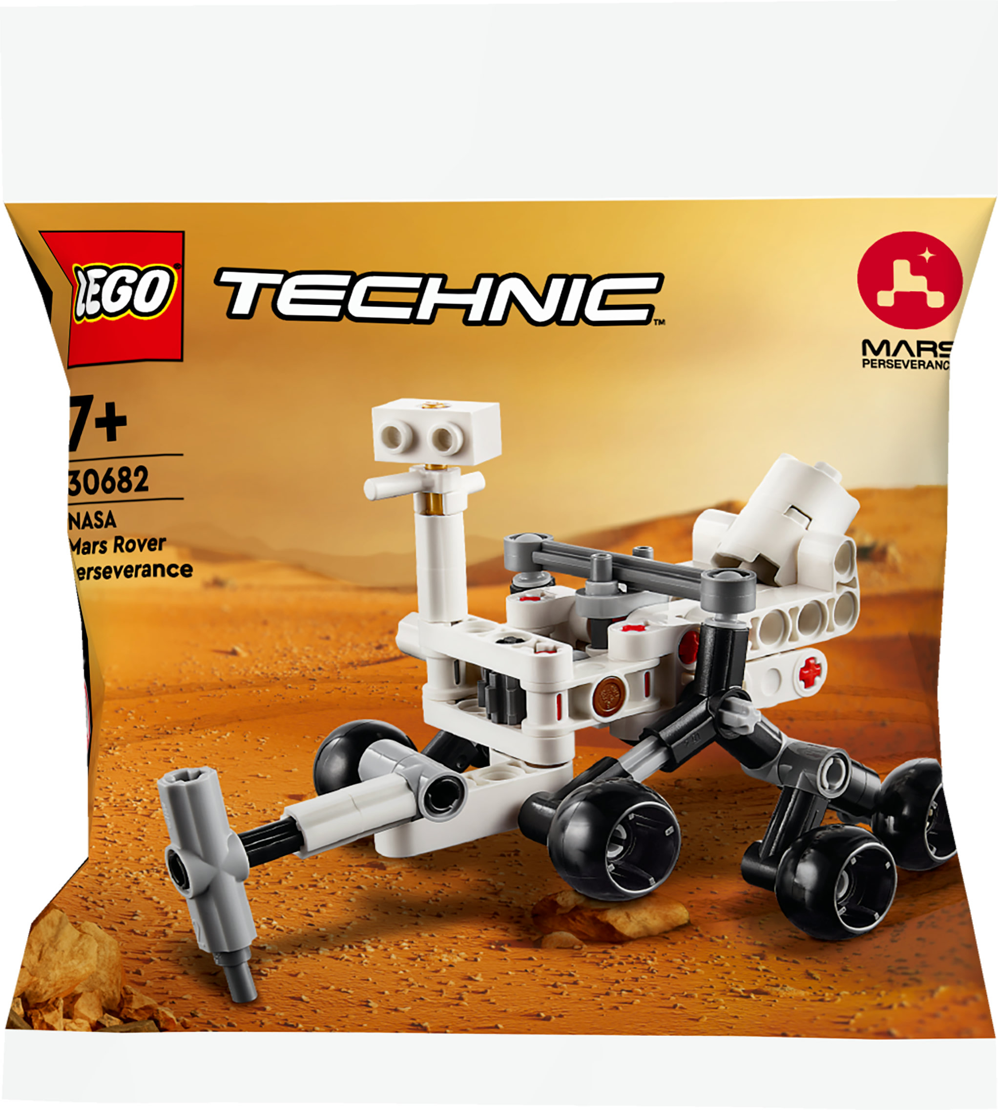 LEGO Technic NASA Mars Rover Perseverance set in een zak.