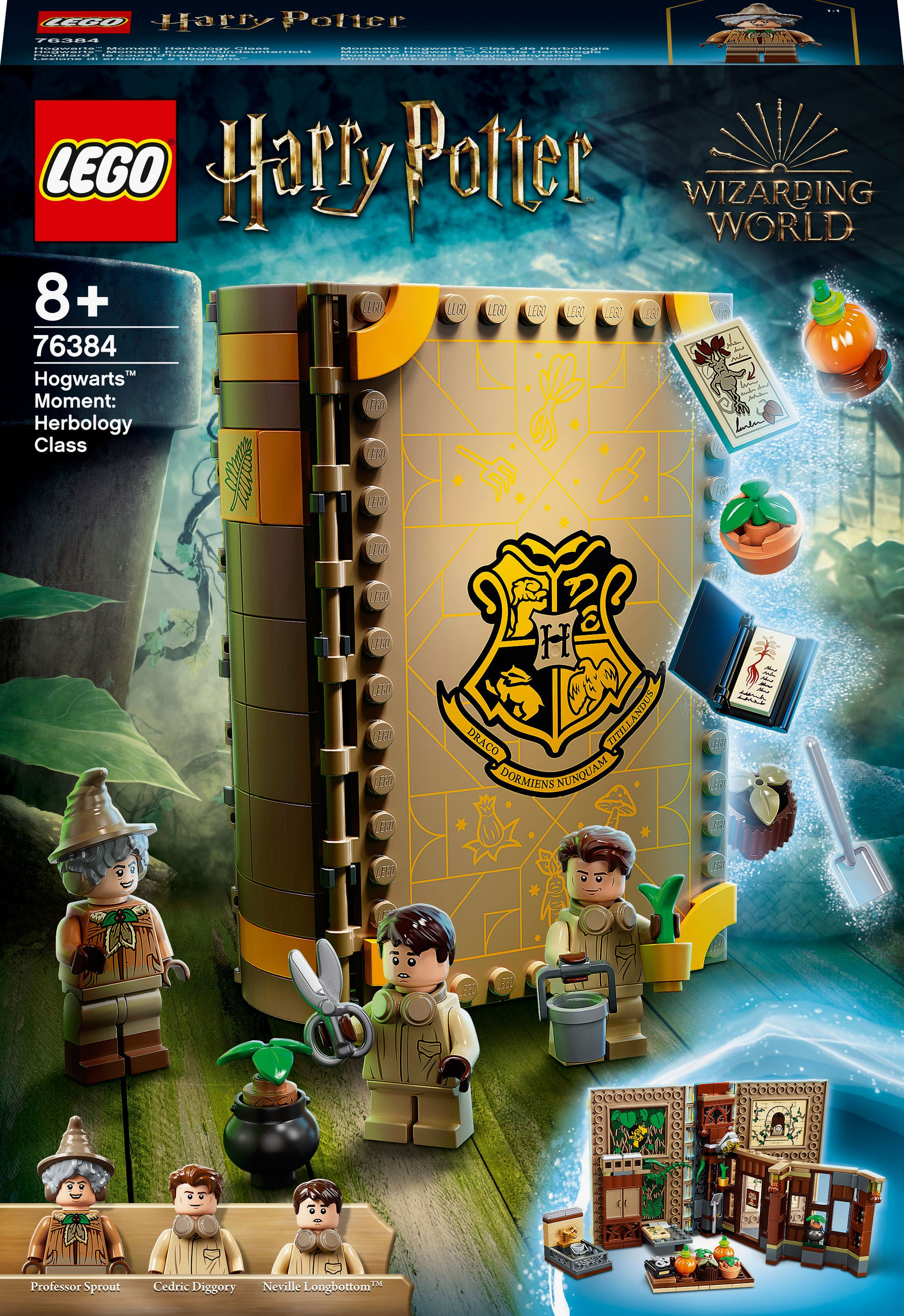 LEGO Harry Potter Set-Box. Figuren von Professor Sprout, Cedric, Neville und mehr.