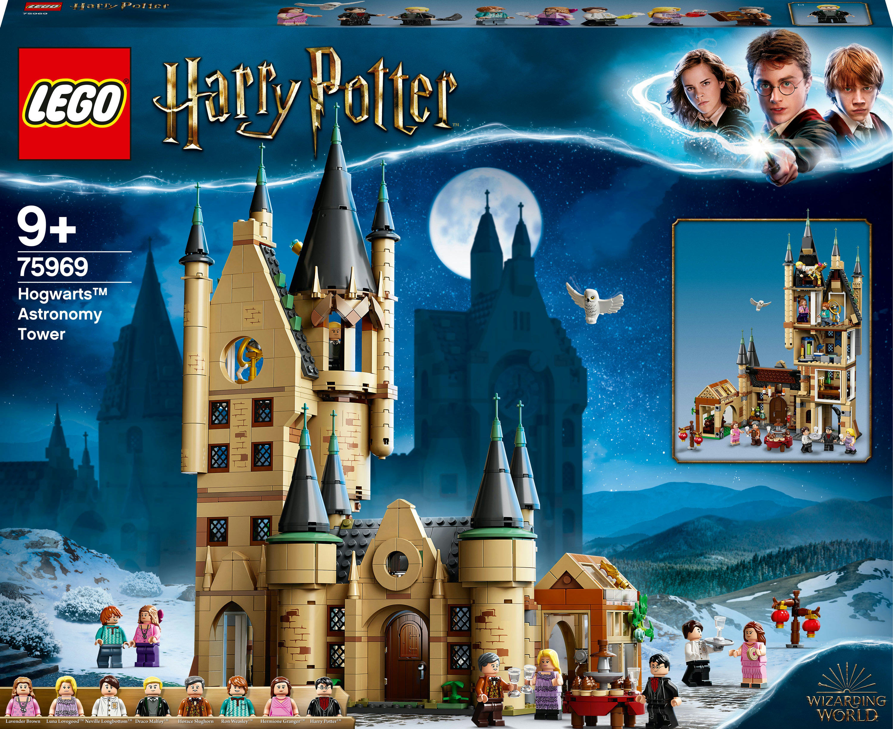 Scatola Lego Harry Potter Hogwarts Torre di Astronomia con minifigure.