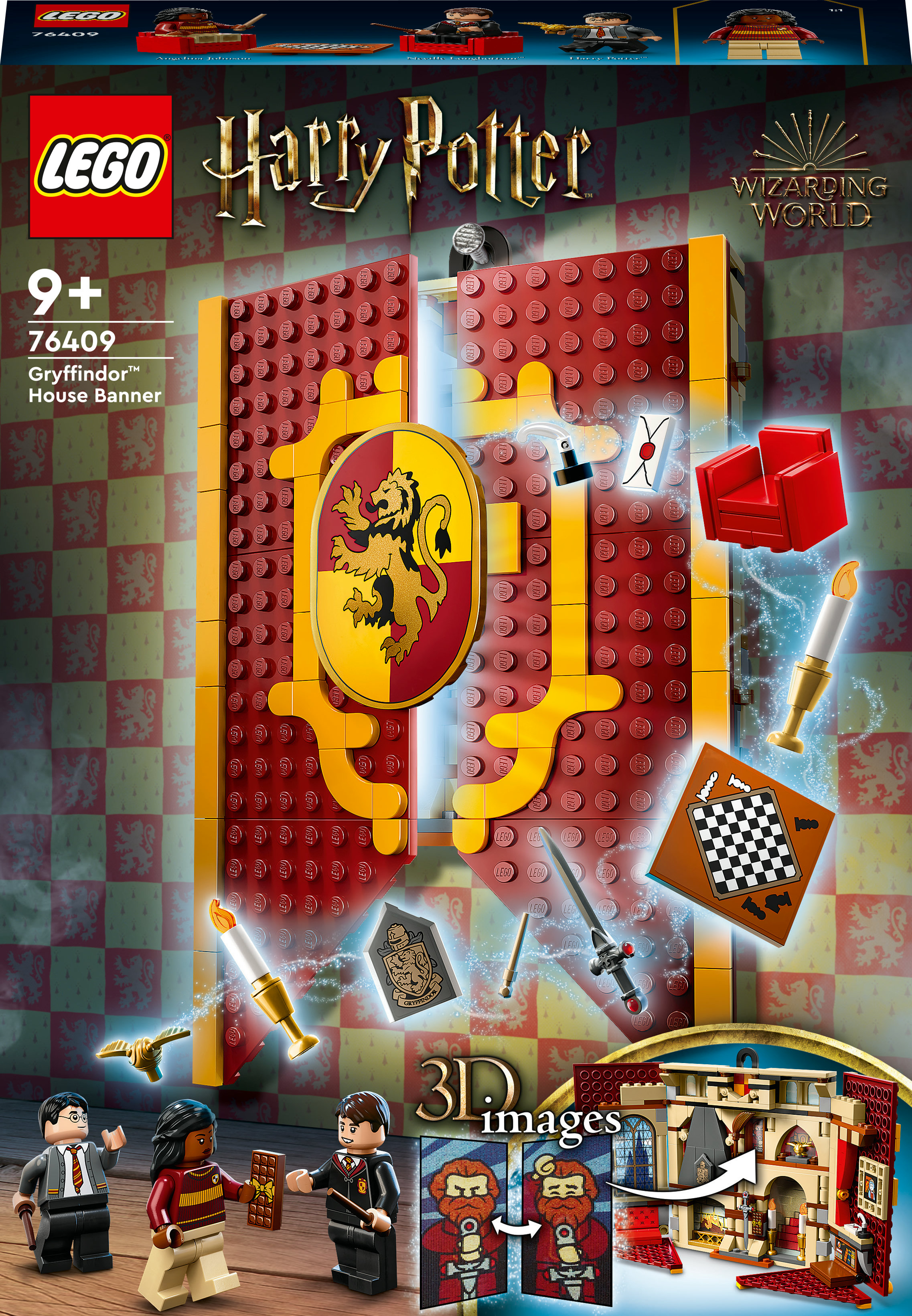 LEGO Harry Potter Set-Box. Enthält Gryffindor-Banner, Minifiguren und diverses Zubehör.