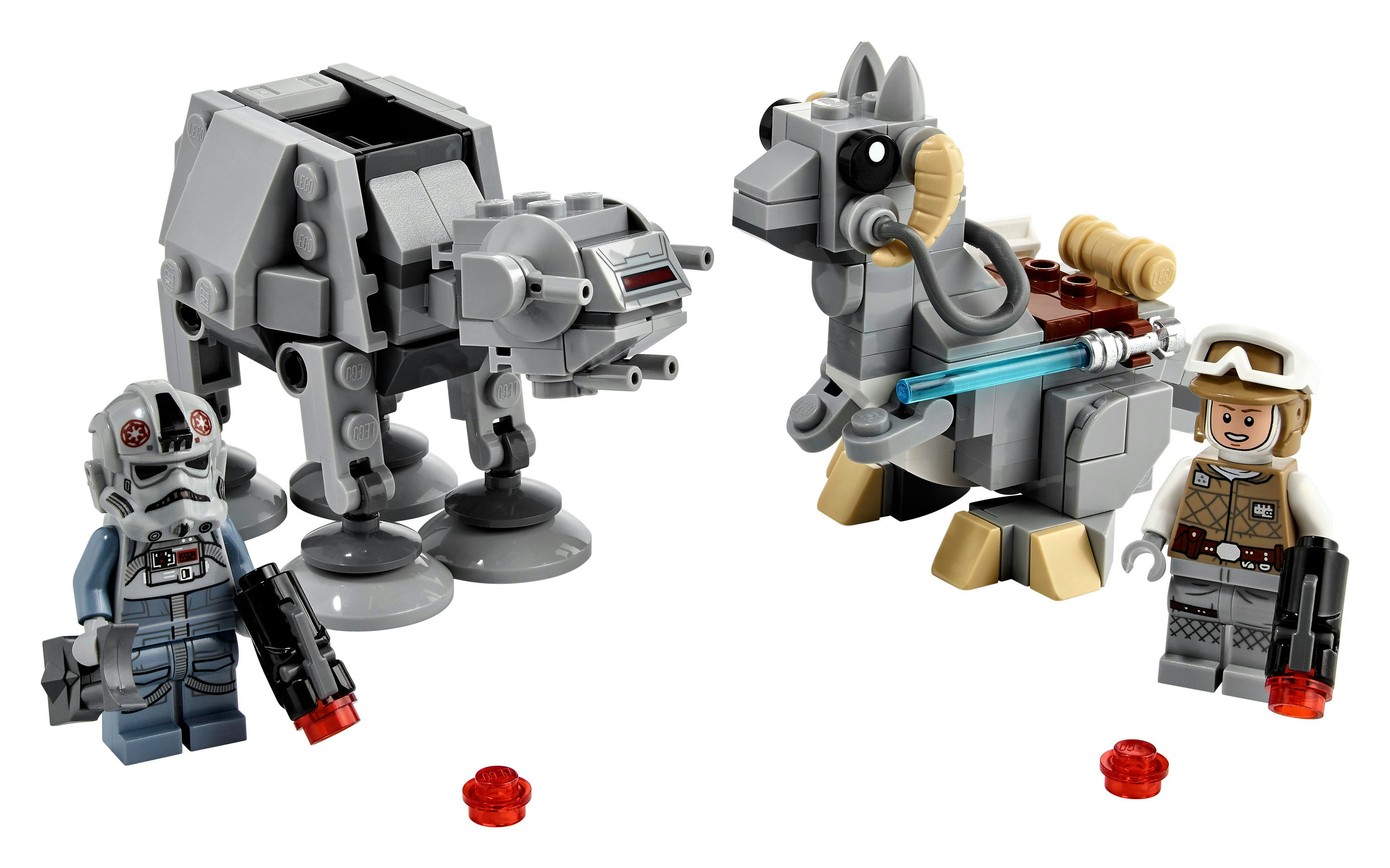 Lego Star Wars Set mit einem AT-AT-Walker, einem Tauntaun und Soldaten-Minifiguren.