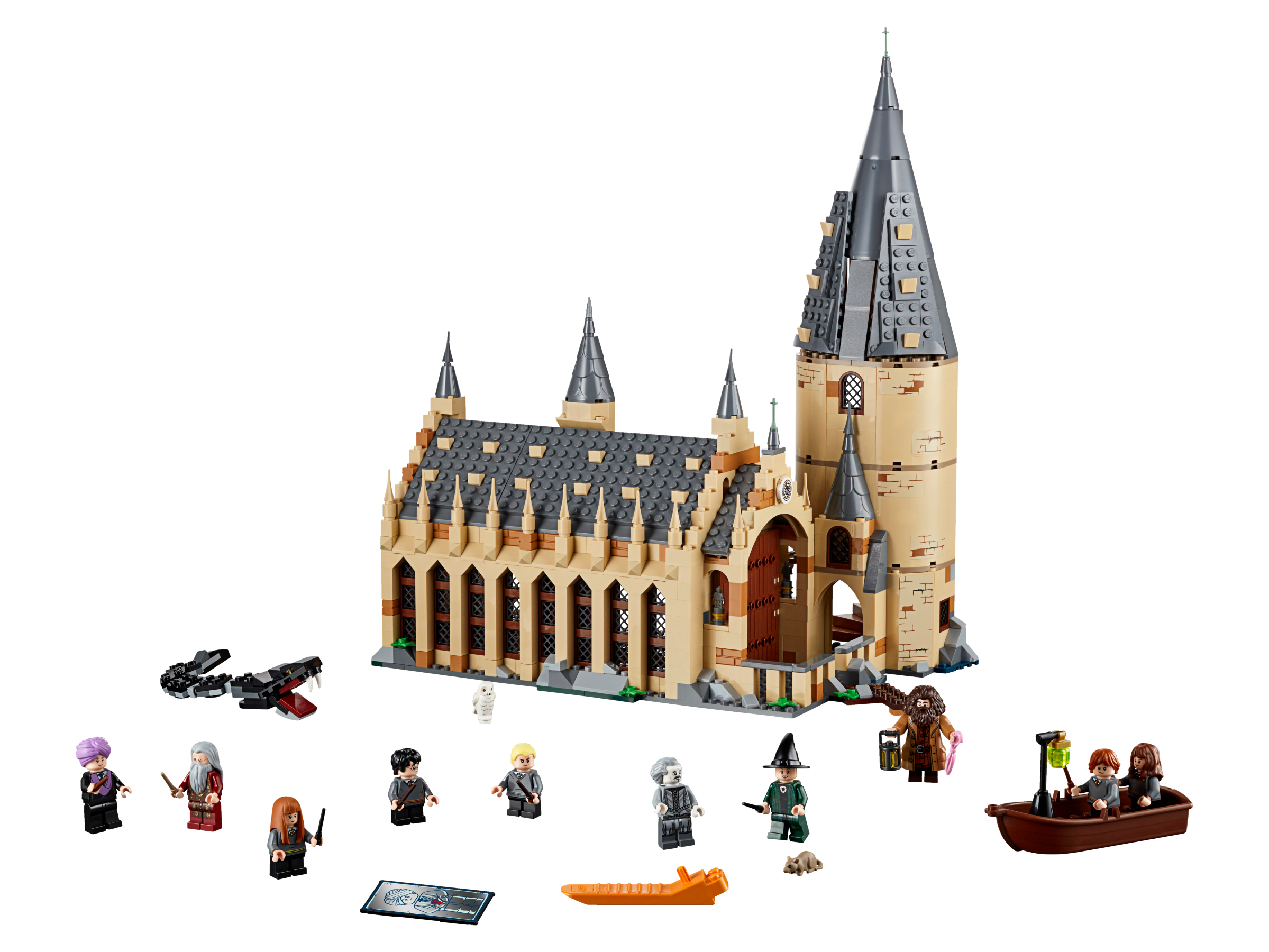 Lego Hogwarts Schloss mit Minifiguren. Enthält Harry, Ron, Hermine und andere Charaktere.