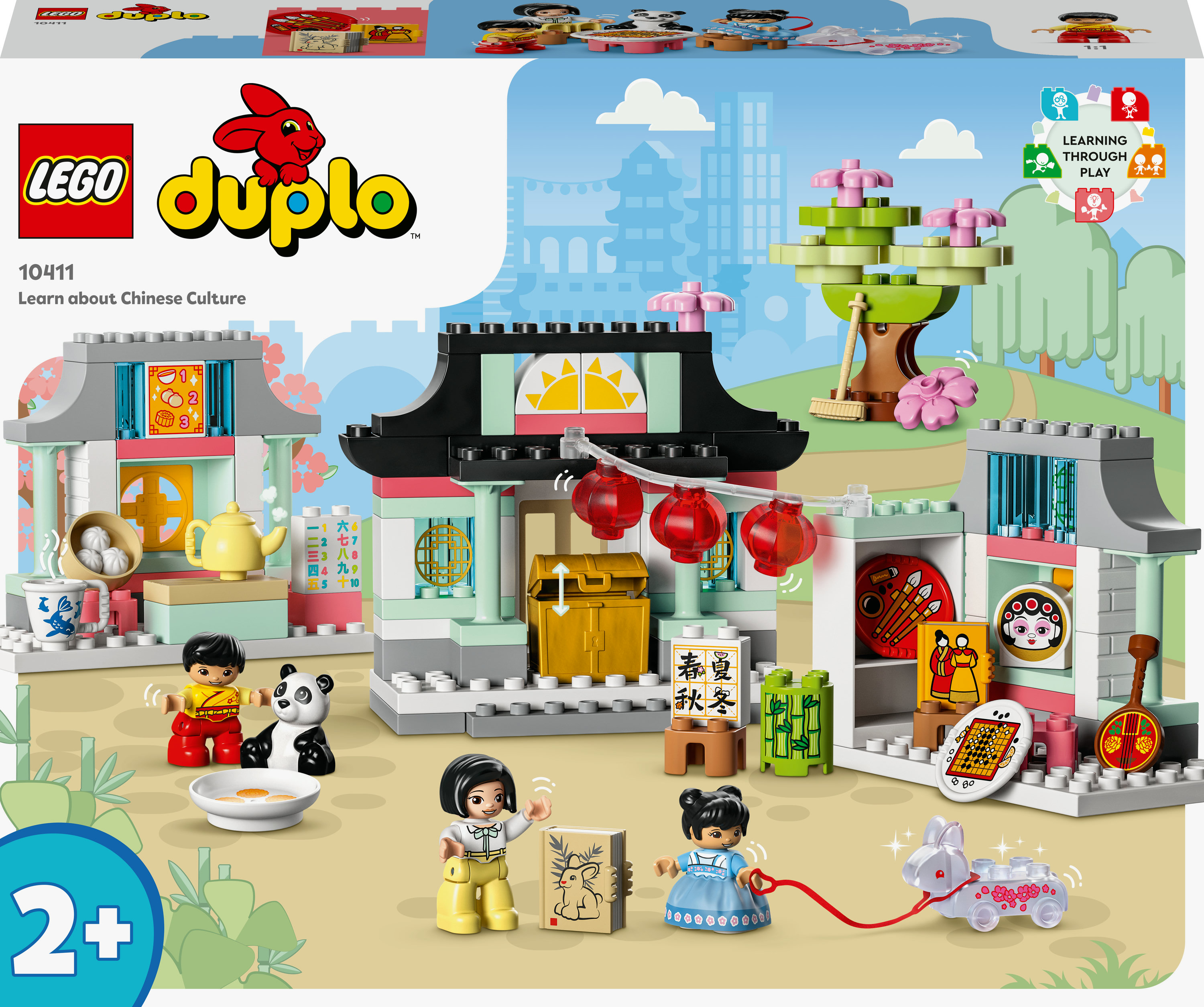 Set Lego Duplo con edifici, personaggi e accessori, incentrato sulla cultura cinese.