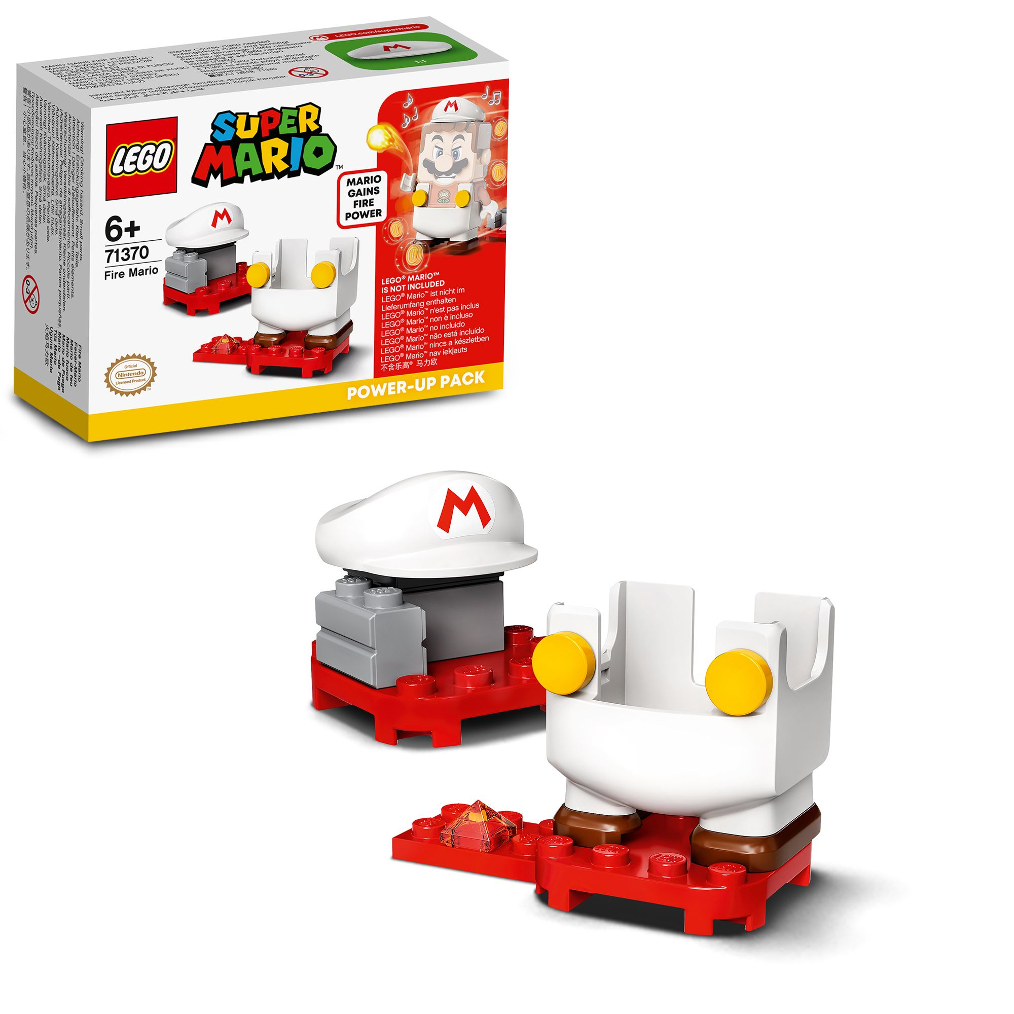 Lego Super Mario Fire Mario Power-Up Pack, mit Fire Mario Figur und Bausteinen.