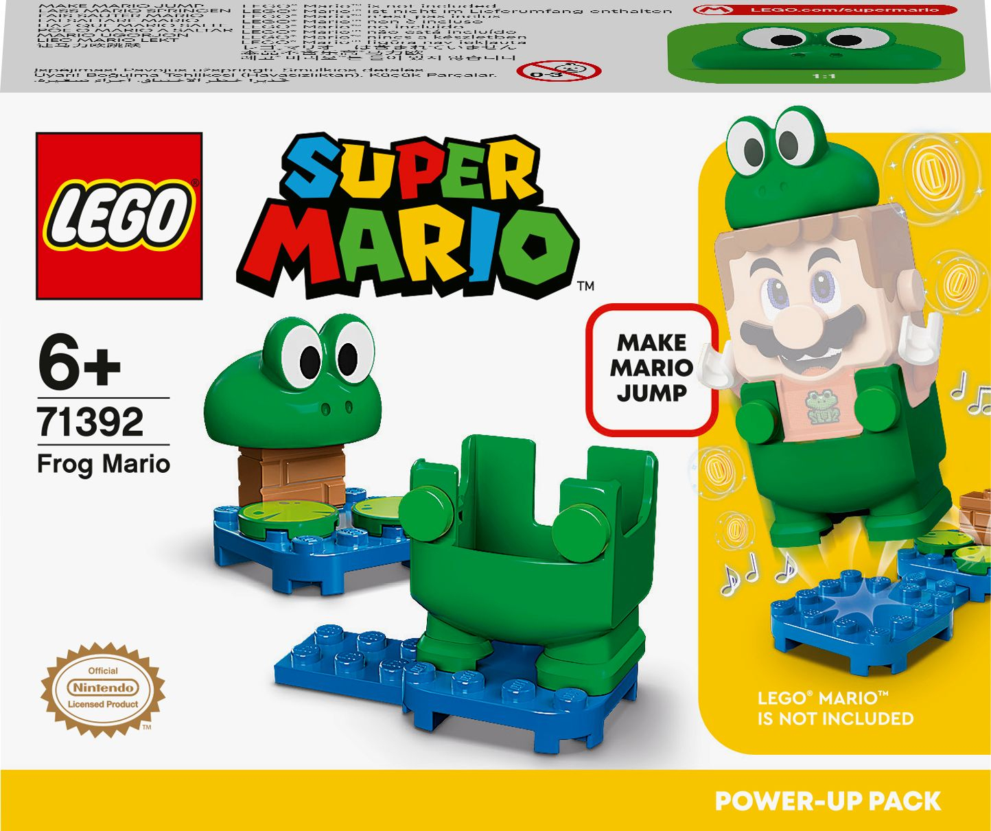 Lego Super Mario Frosch-Mario-Set mit einem Frosch-Themenbau und einer Mario-Figur.