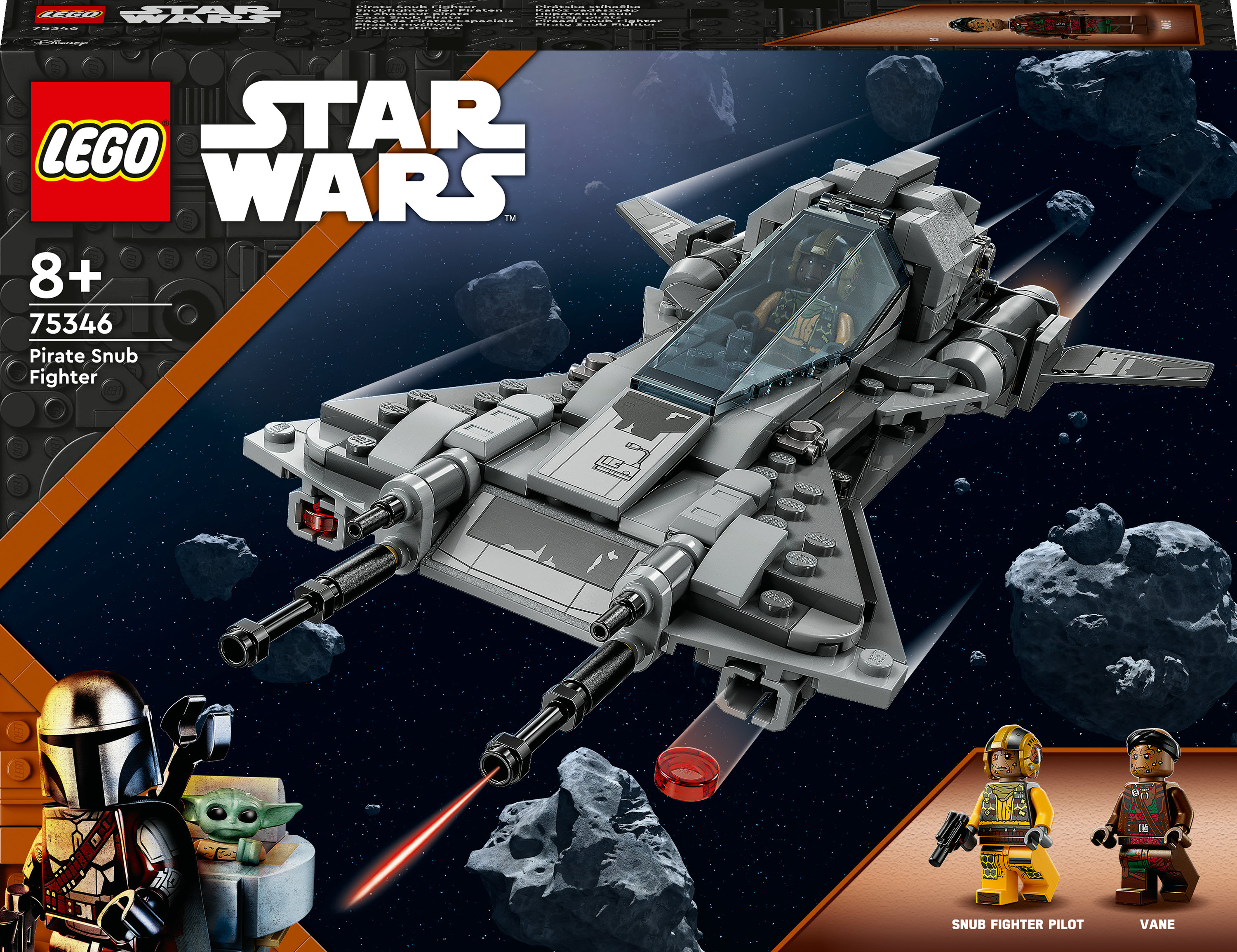 Caja Lego Star Wars, un caza pirata con minifiguras.
