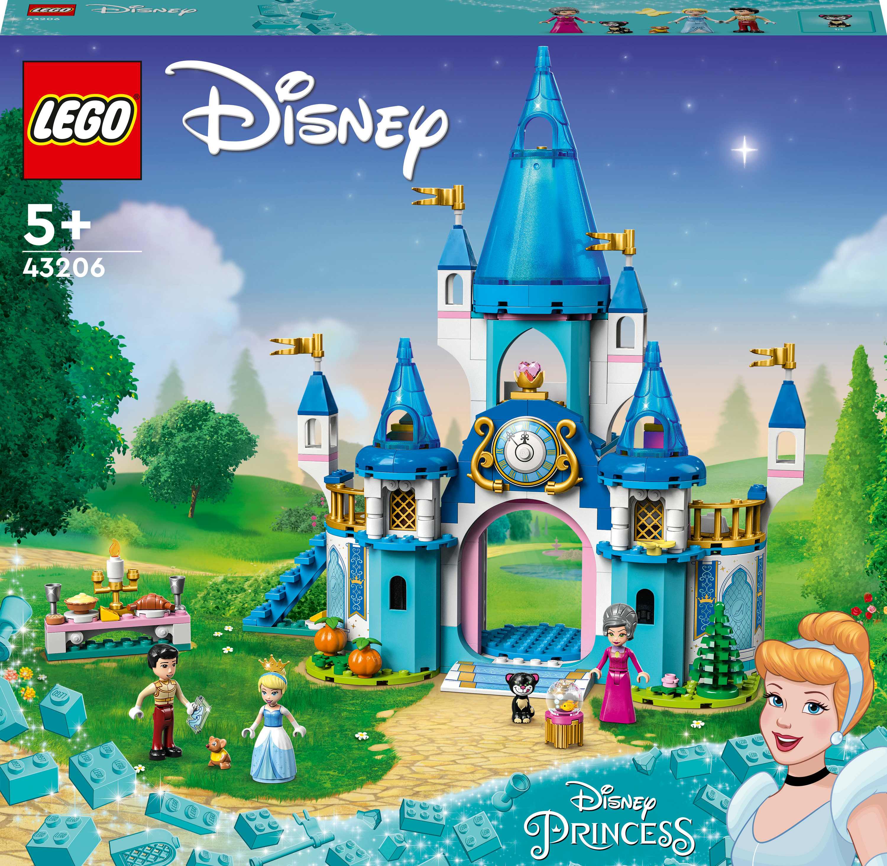 Lego Disney Princess setbox met kasteel, personages en accessoires.