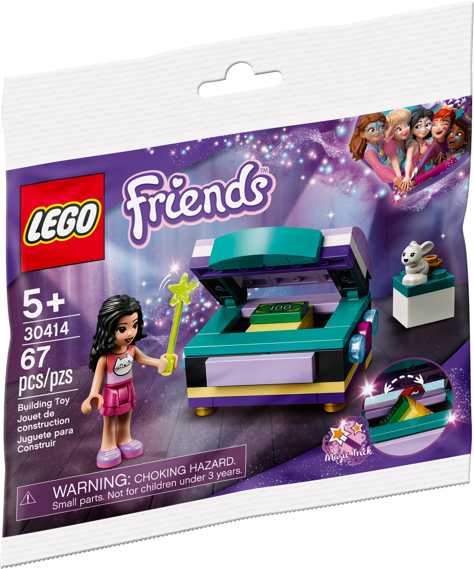 Zestaw Lego Friends w torebce. Dziewczyna z różdżką i skrzynią skarbów.