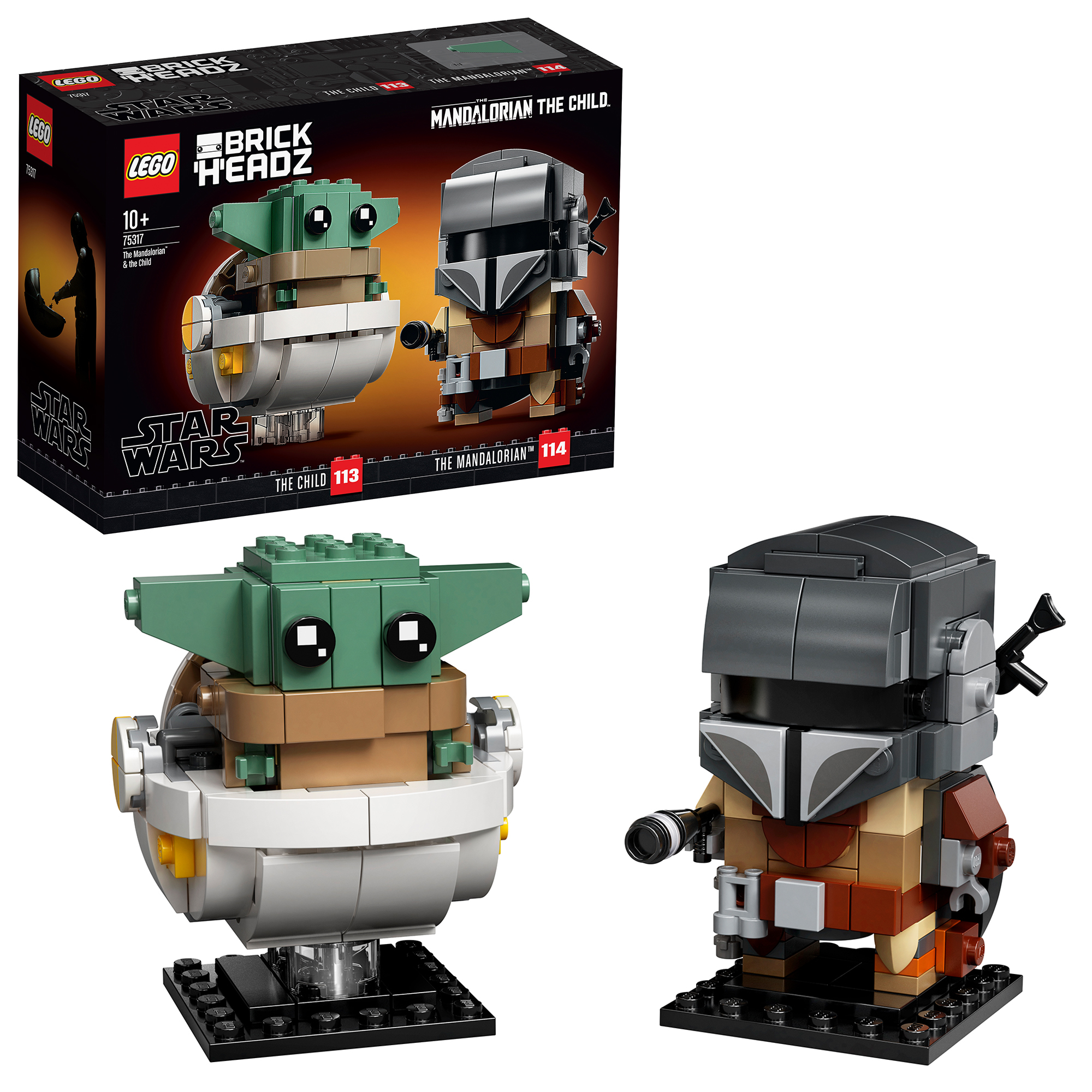 Lego Brickheadz Set mit den Figuren The Child und The Mandalorian.