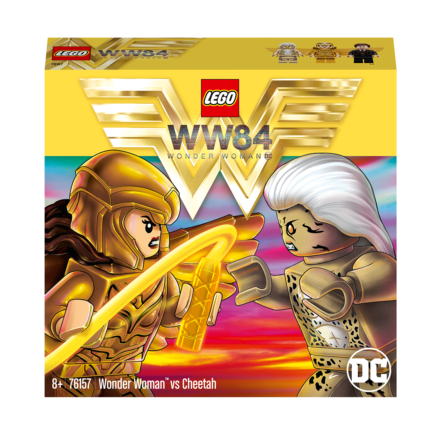 Eine Lego Wonder Woman vs. Cheetah Set-Box. Der Deckel zeigt Wonder Woman und Cheetah Figuren.