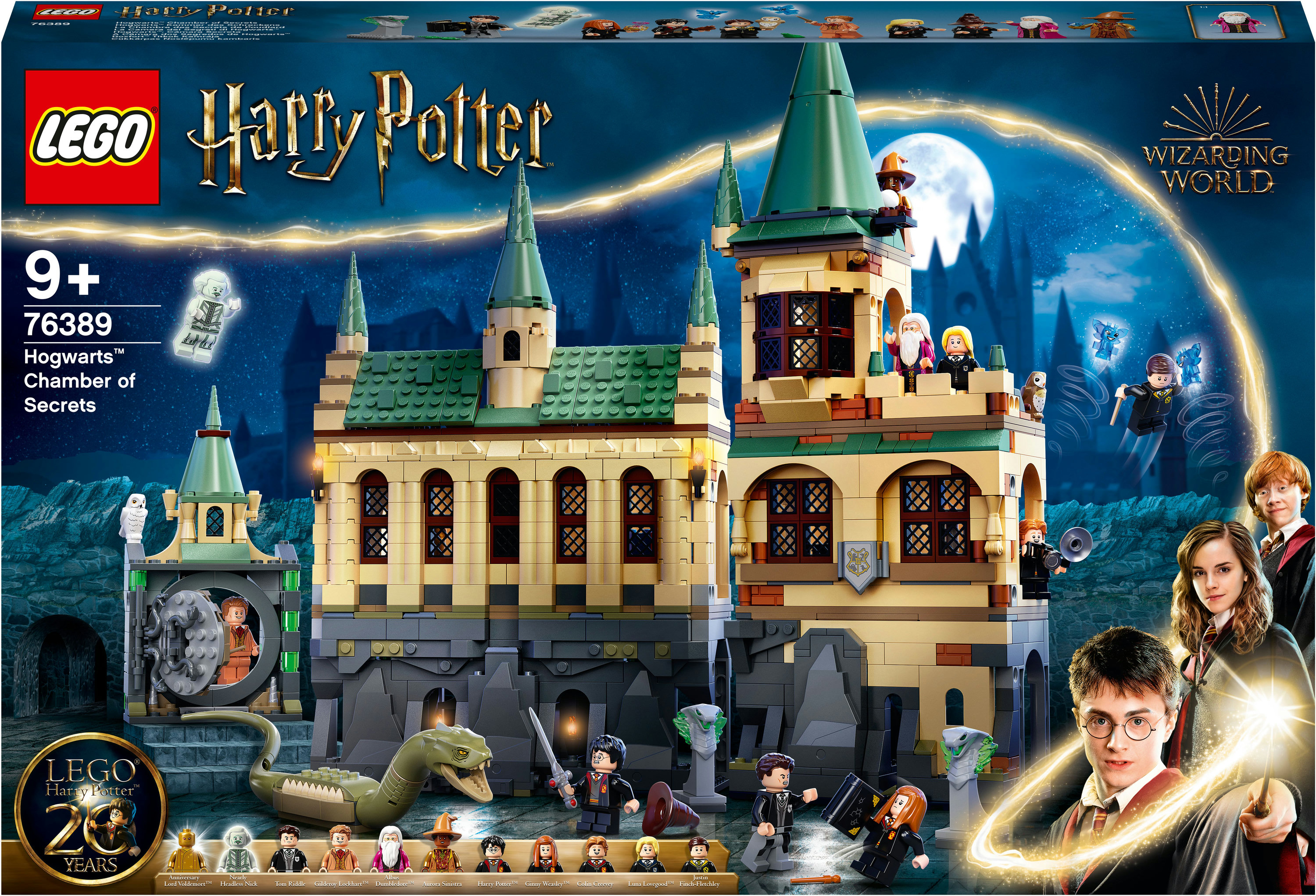 Set LEGO Harry Potter Hogwarts Camera dei Segreti con personaggi e parti del castello.