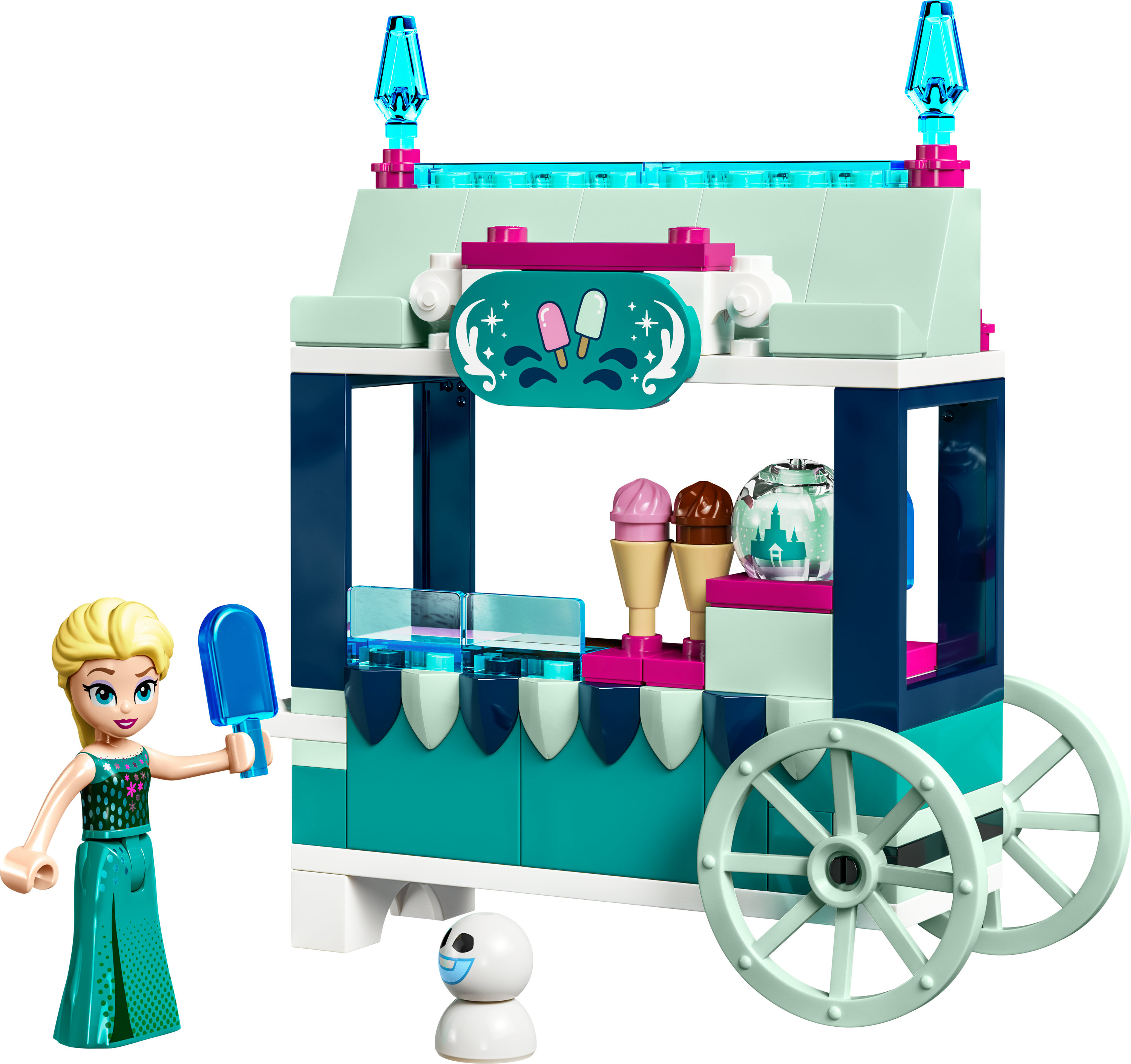 LEGO Frozen Eiswagen-Set mit Elsa- und Olaf-Figuren sowie Eiscreme.