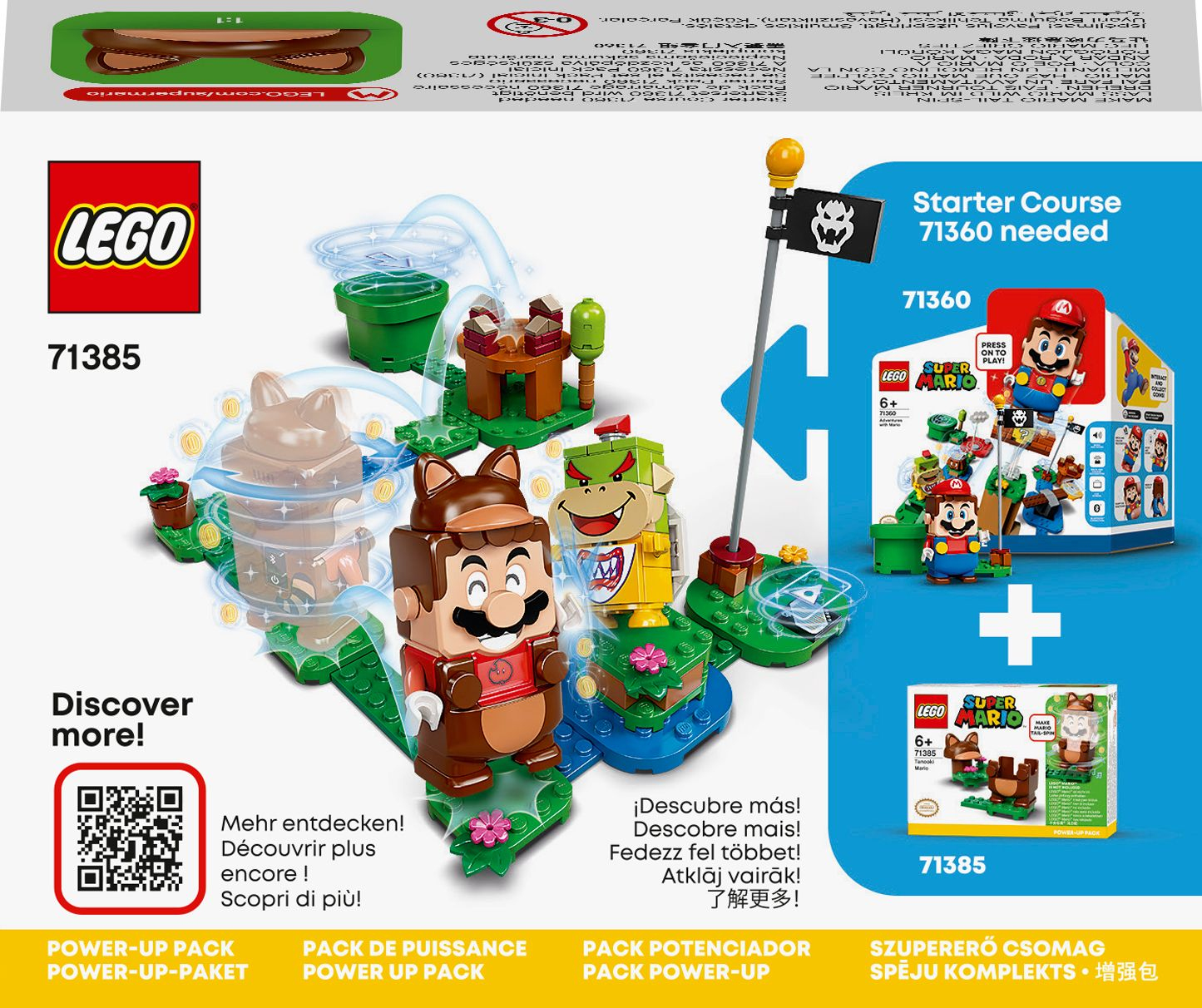 LEGO Super Mario Set mit Mario und Bowser Figuren. Es gibt viele Zubehörteile und einen Kurs.