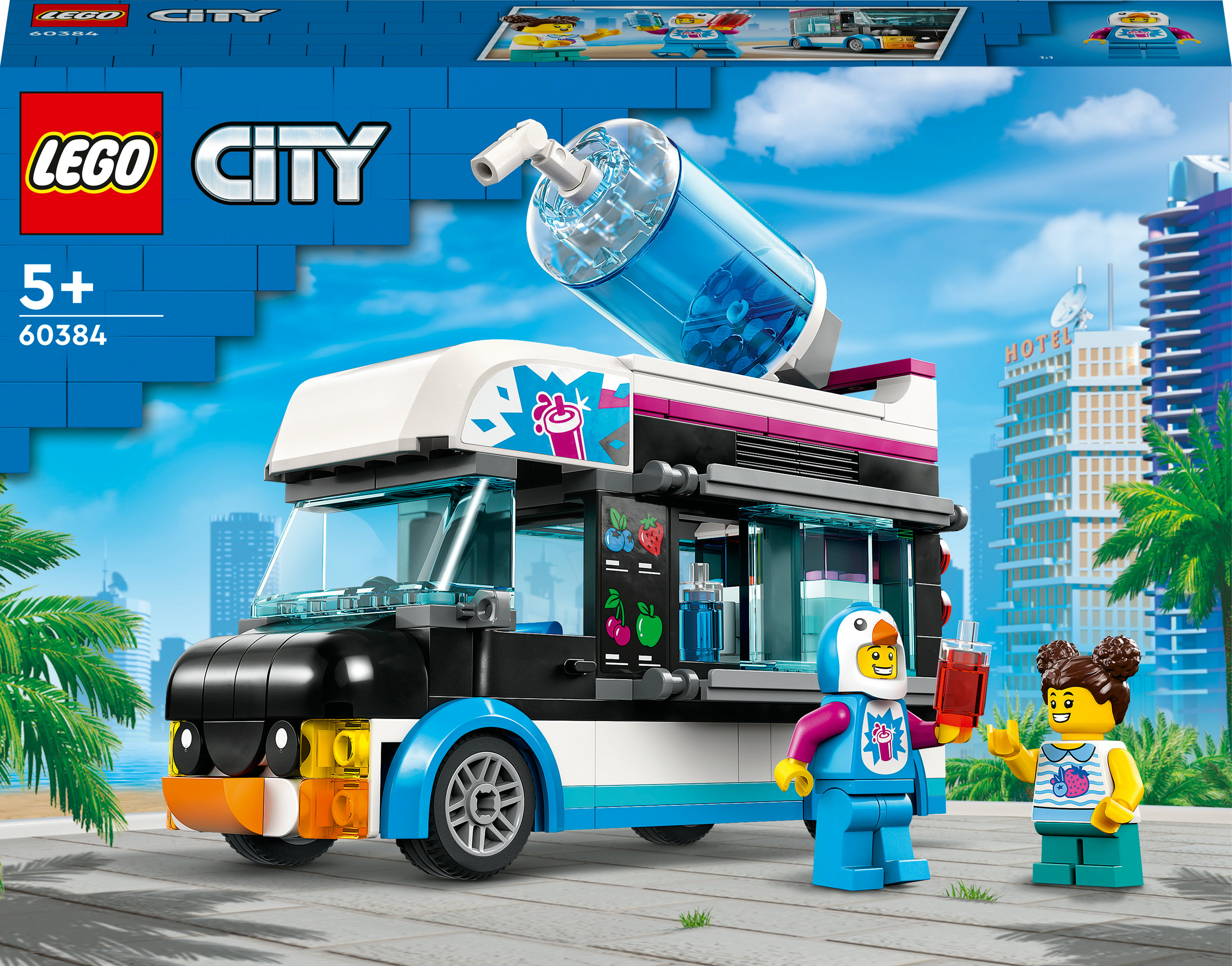 Lego City Eiswagen-Set-Box, blauer Truck und Figuren.