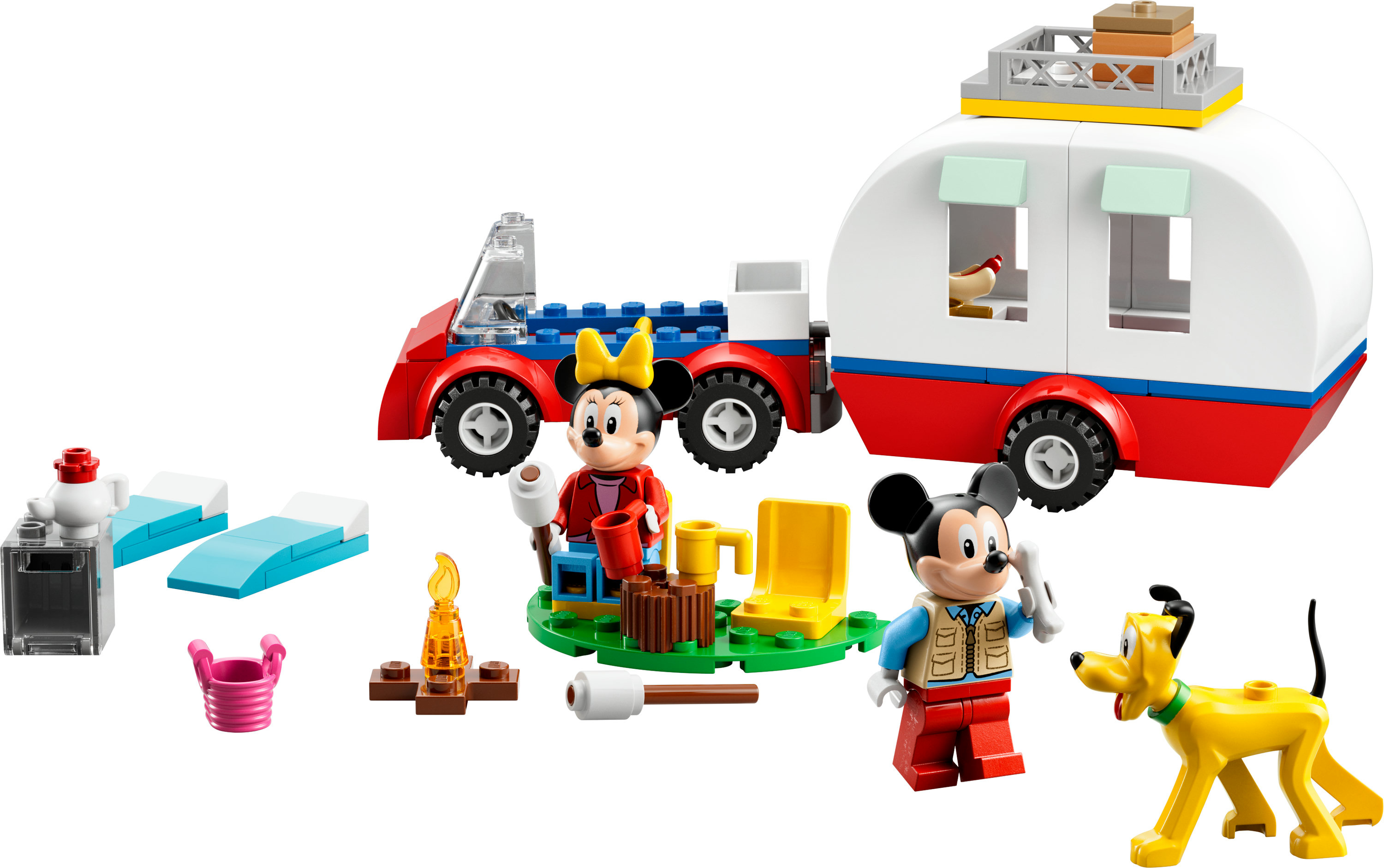 Mickey ve Minnie Mouse'un kamp yaptığı Lego seti. Araba, römork ve çeşitli kamp malzemeleri içerir.