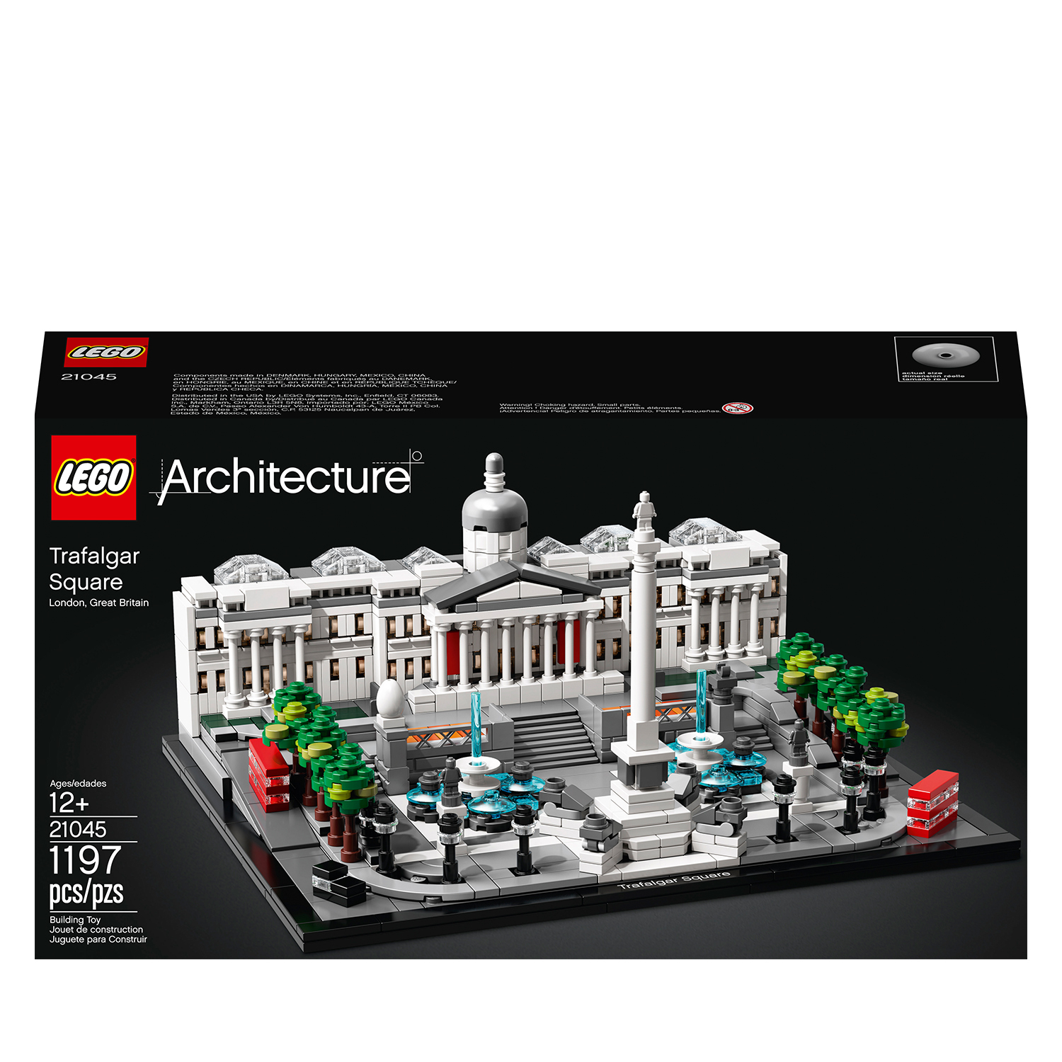 Lego Architecture Set Trafalgar Square, mit National Gallery und Statuen.